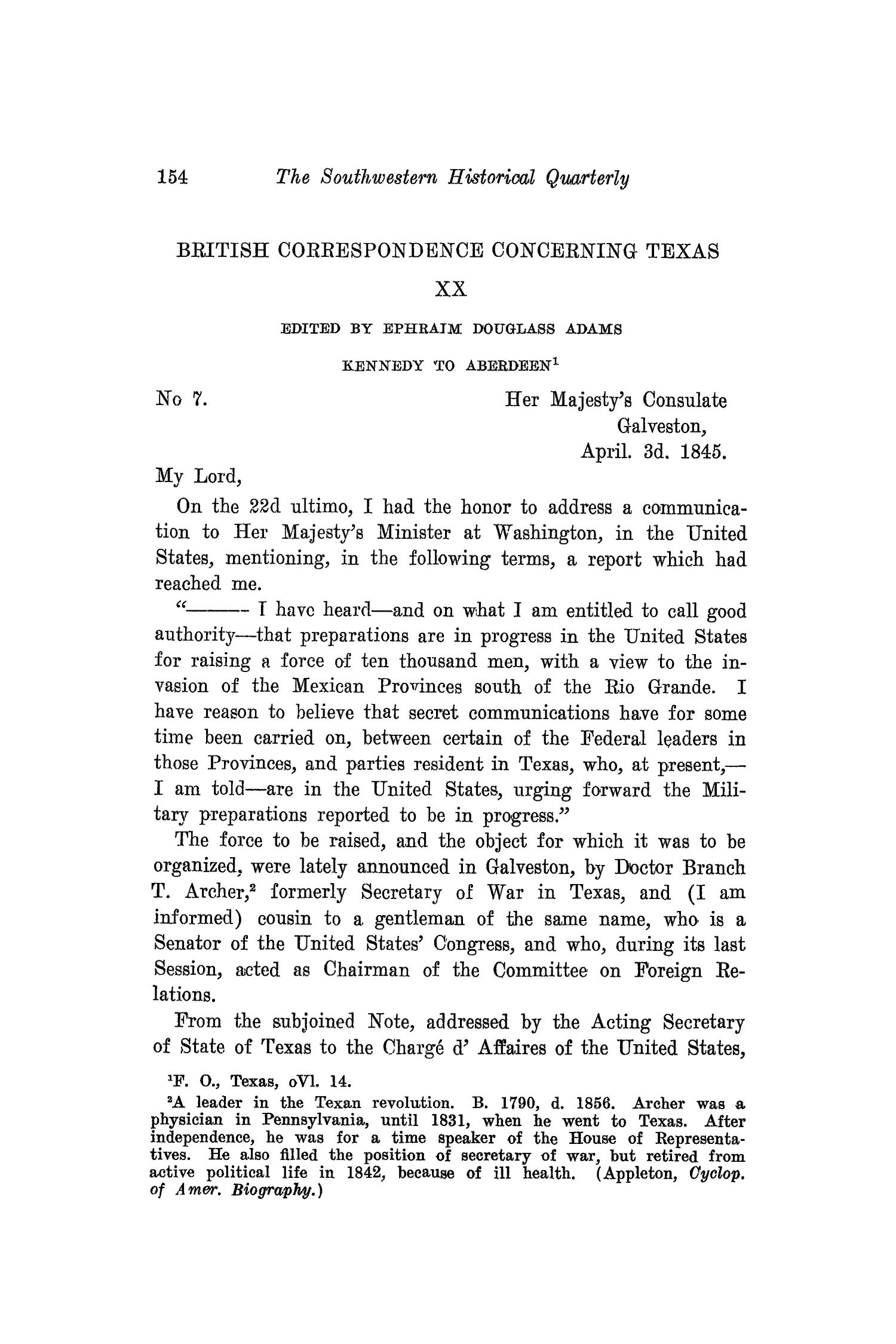The Southwestern Historical Quarterly, Volume 20, July 1916 - April, 1917
                                                
                                                    154
                                                