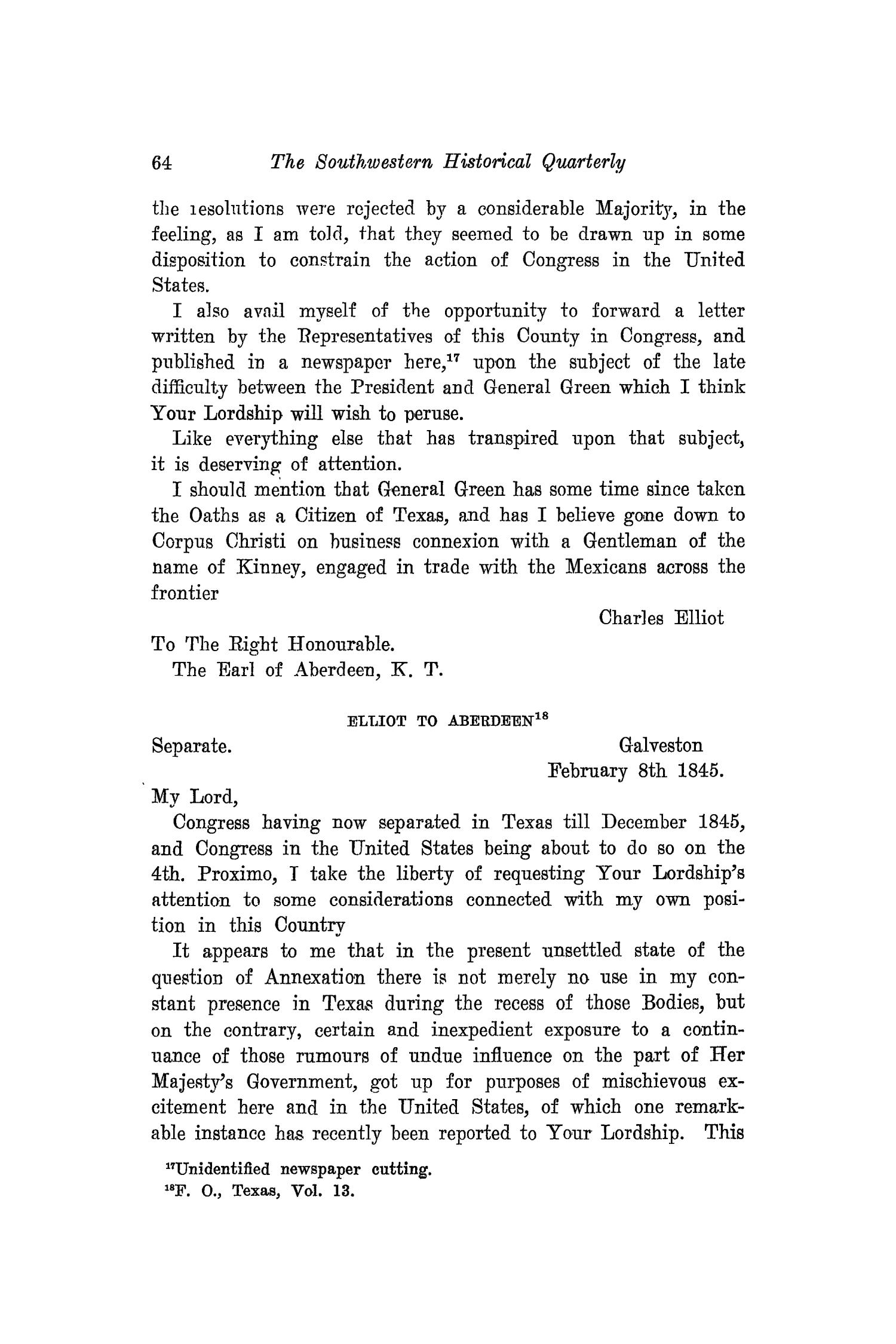 The Southwestern Historical Quarterly, Volume 20, July 1916 - April, 1917
                                                
                                                    64
                                                