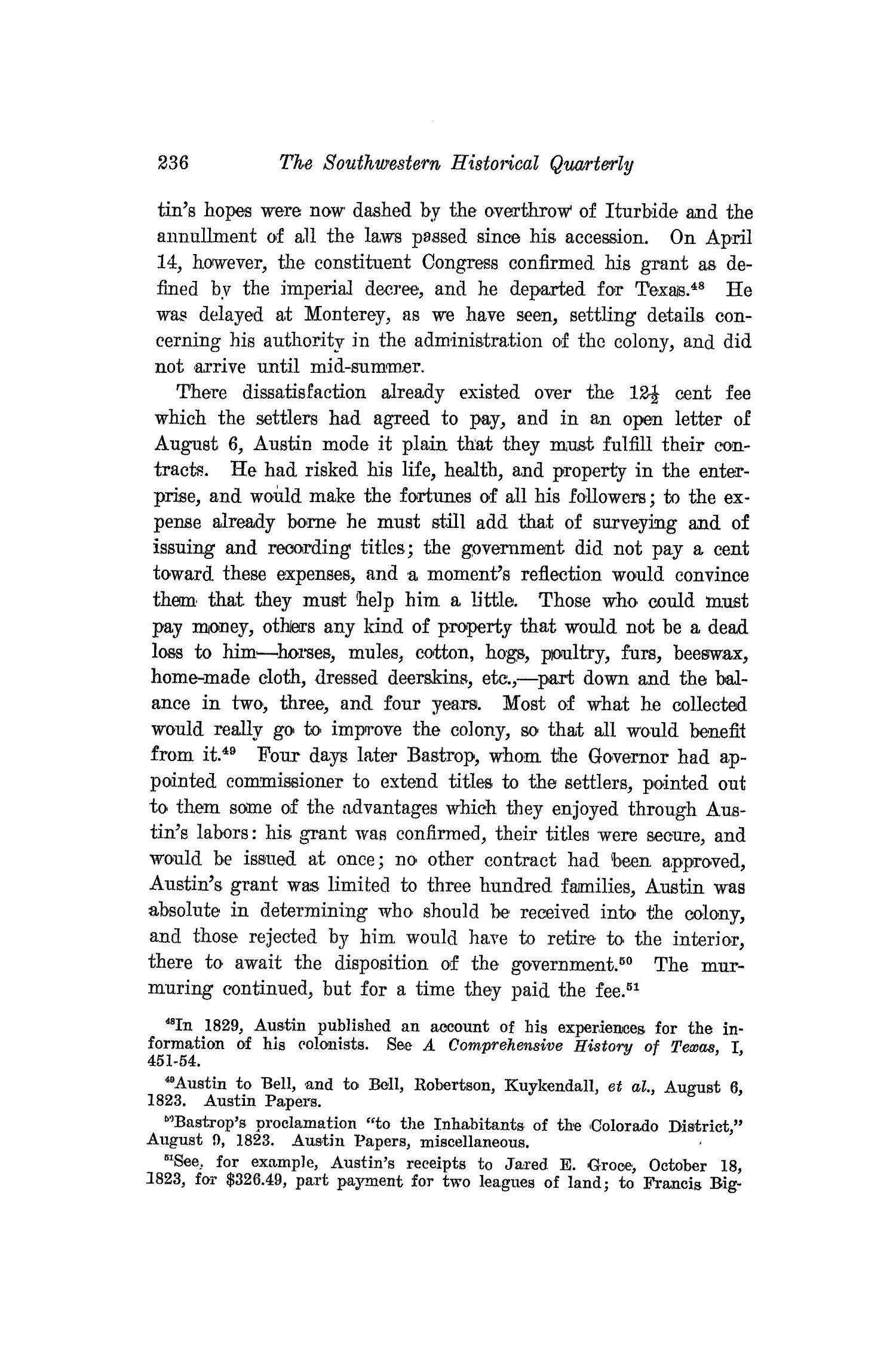 The Southwestern Historical Quarterly, Volume 21, July 1917 - April, 1918
                                                
                                                    236
                                                
