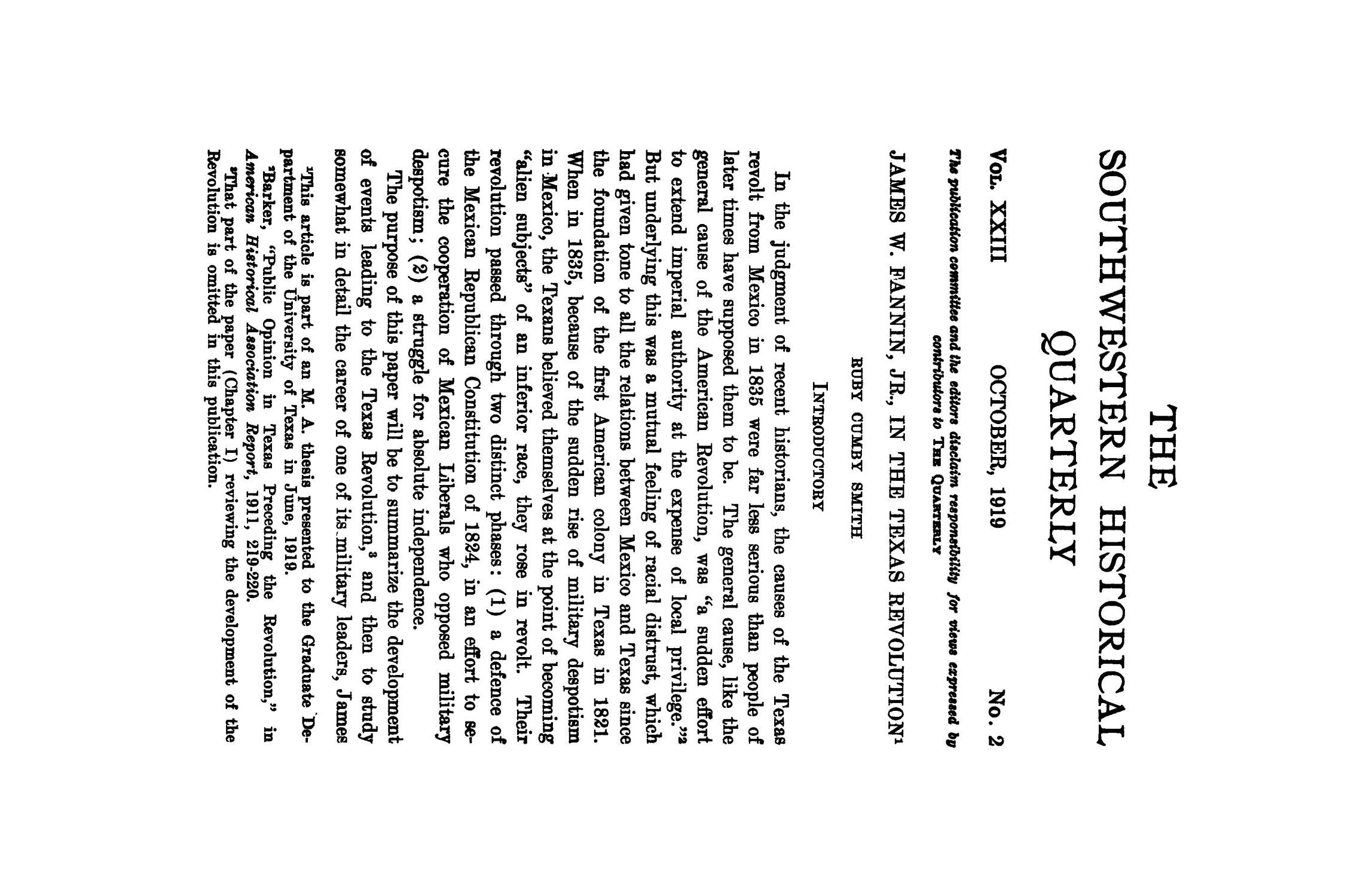 The Southwestern Historical Quarterly, Volume 23, July 1919 - April, 1920
                                                
                                                    79
                                                