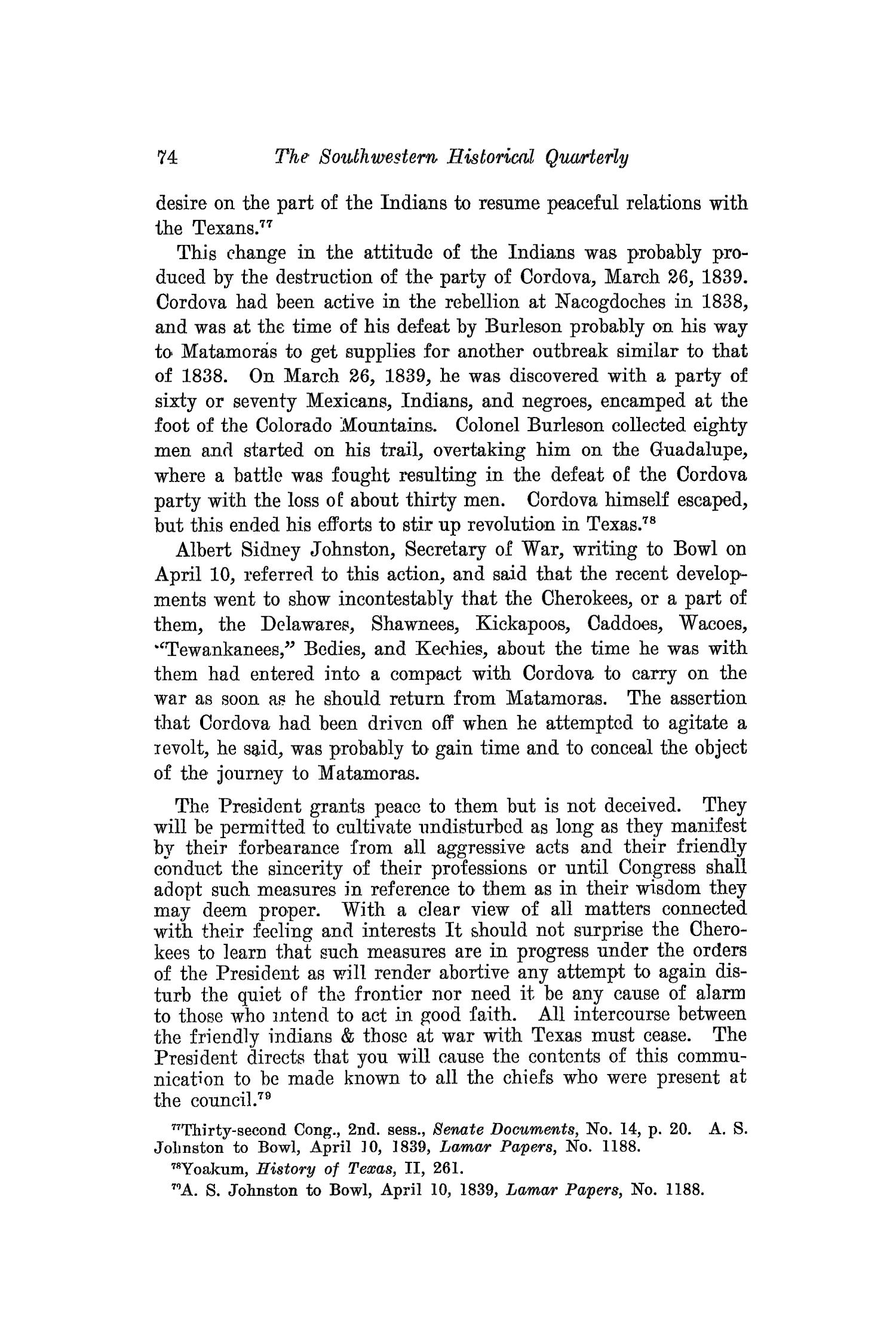 The Southwestern Historical Quarterly, Volume 24, July 1920 - April, 1921
                                                
                                                    74
                                                