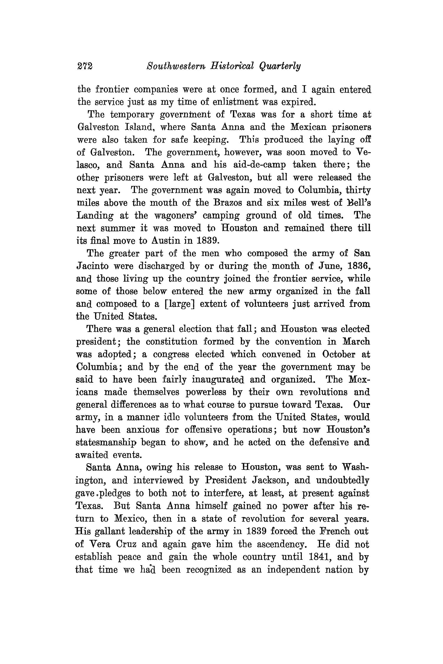 The Southwestern Historical Quarterly, Volume 26, July 1922 - April, 1923
                                                
                                                    272
                                                
