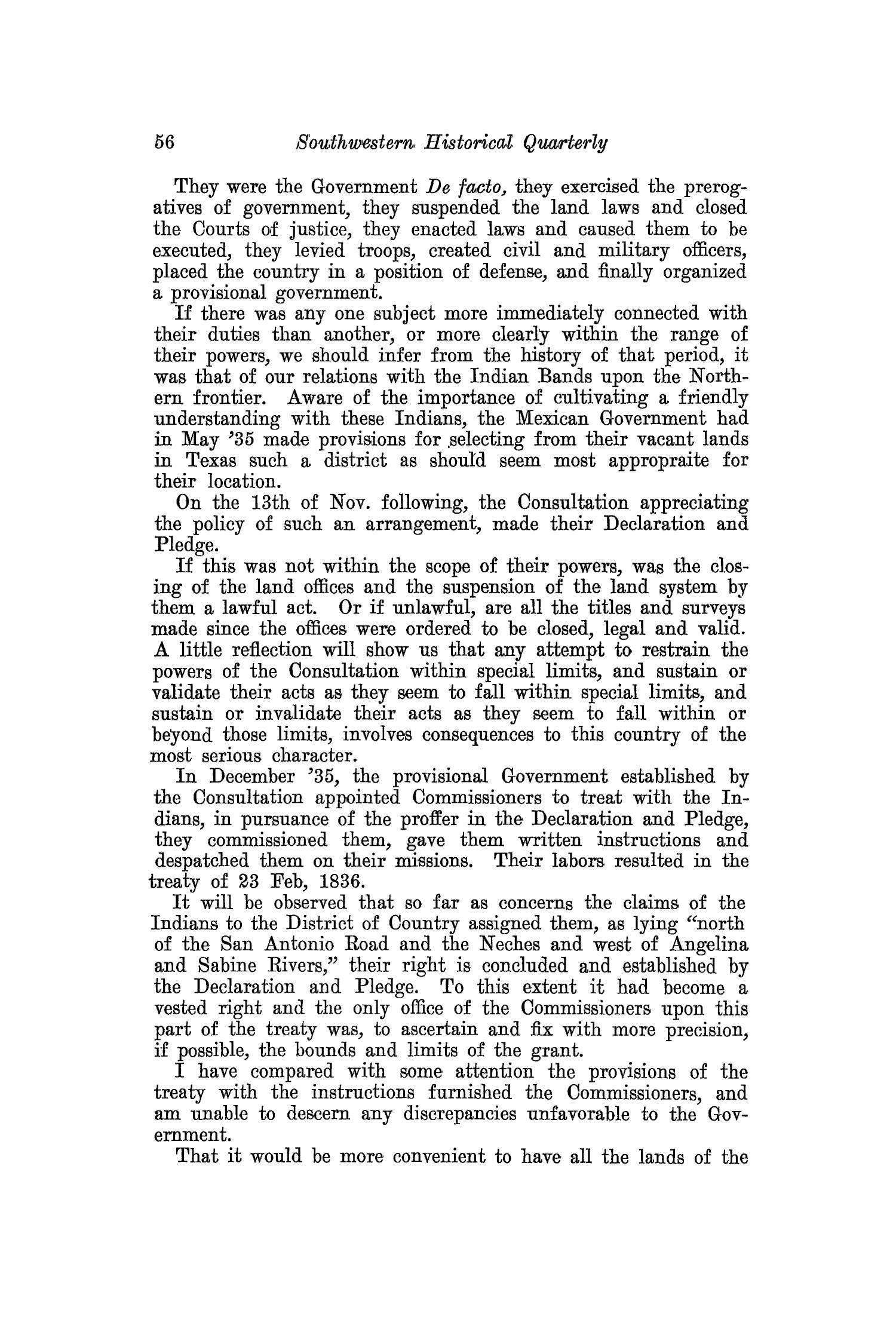 The Southwestern Historical Quarterly, Volume 26, July 1922 - April, 1923
                                                
                                                    56
                                                