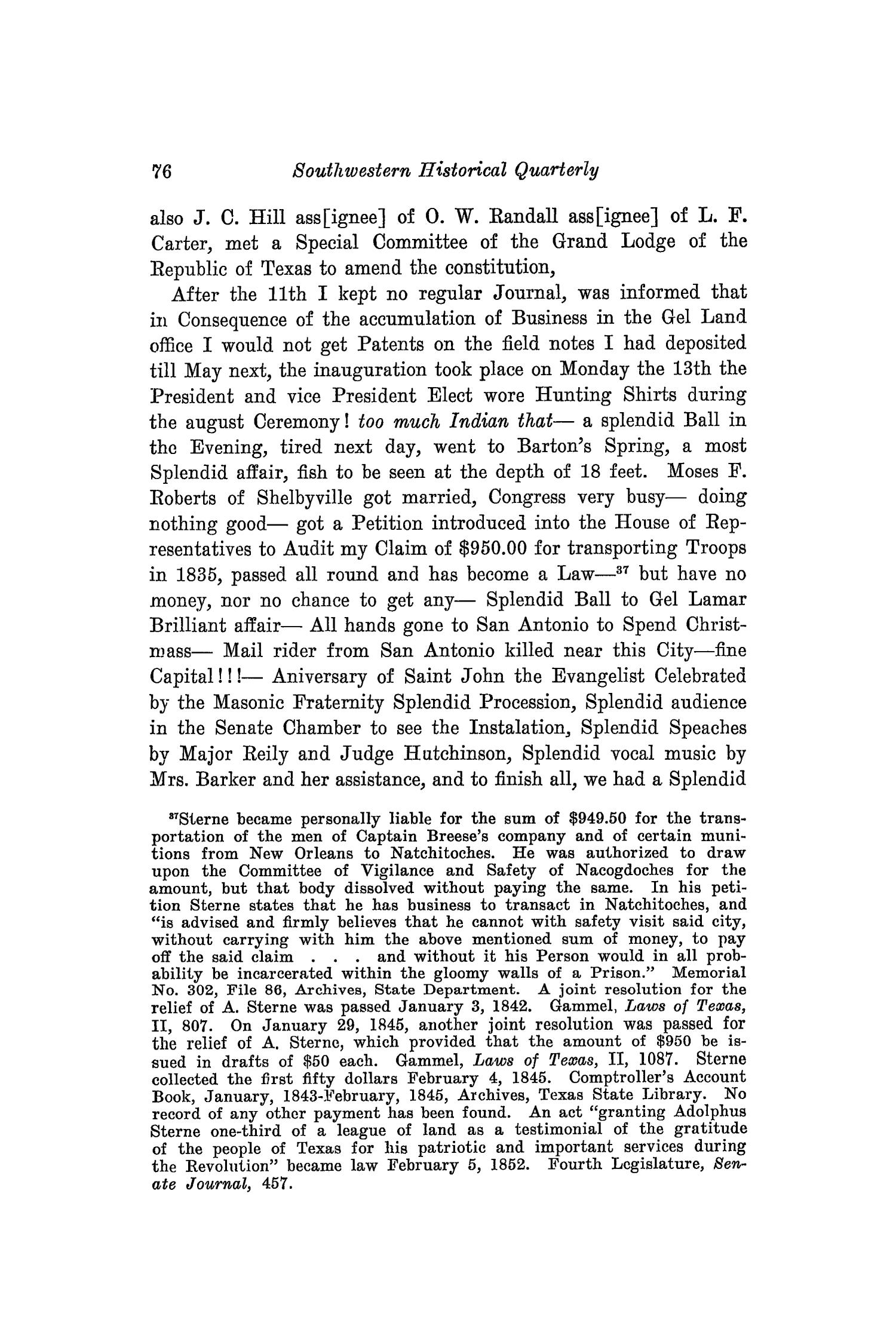 The Southwestern Historical Quarterly, Volume 33, July 1929 - April, 1930
                                                
                                                    76
                                                