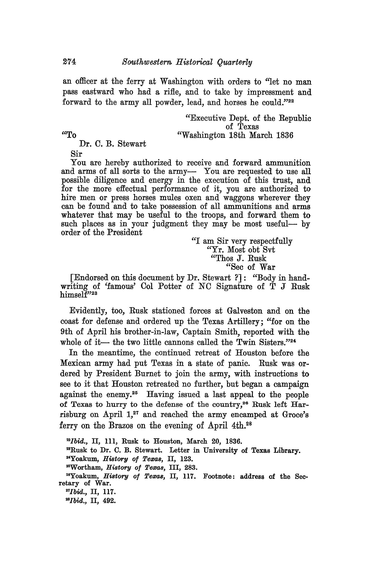 The Southwestern Historical Quarterly, Volume 34, July 1930 - April, 1931
                                                
                                                    274
                                                