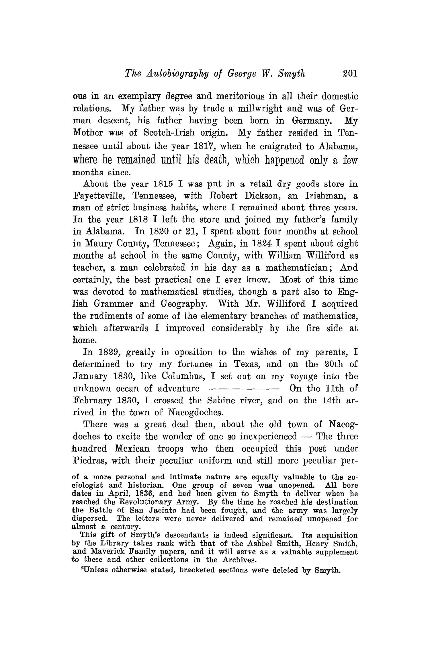 The Southwestern Historical Quarterly, Volume 36, July 1932 - April, 1933
                                                
                                                    201
                                                