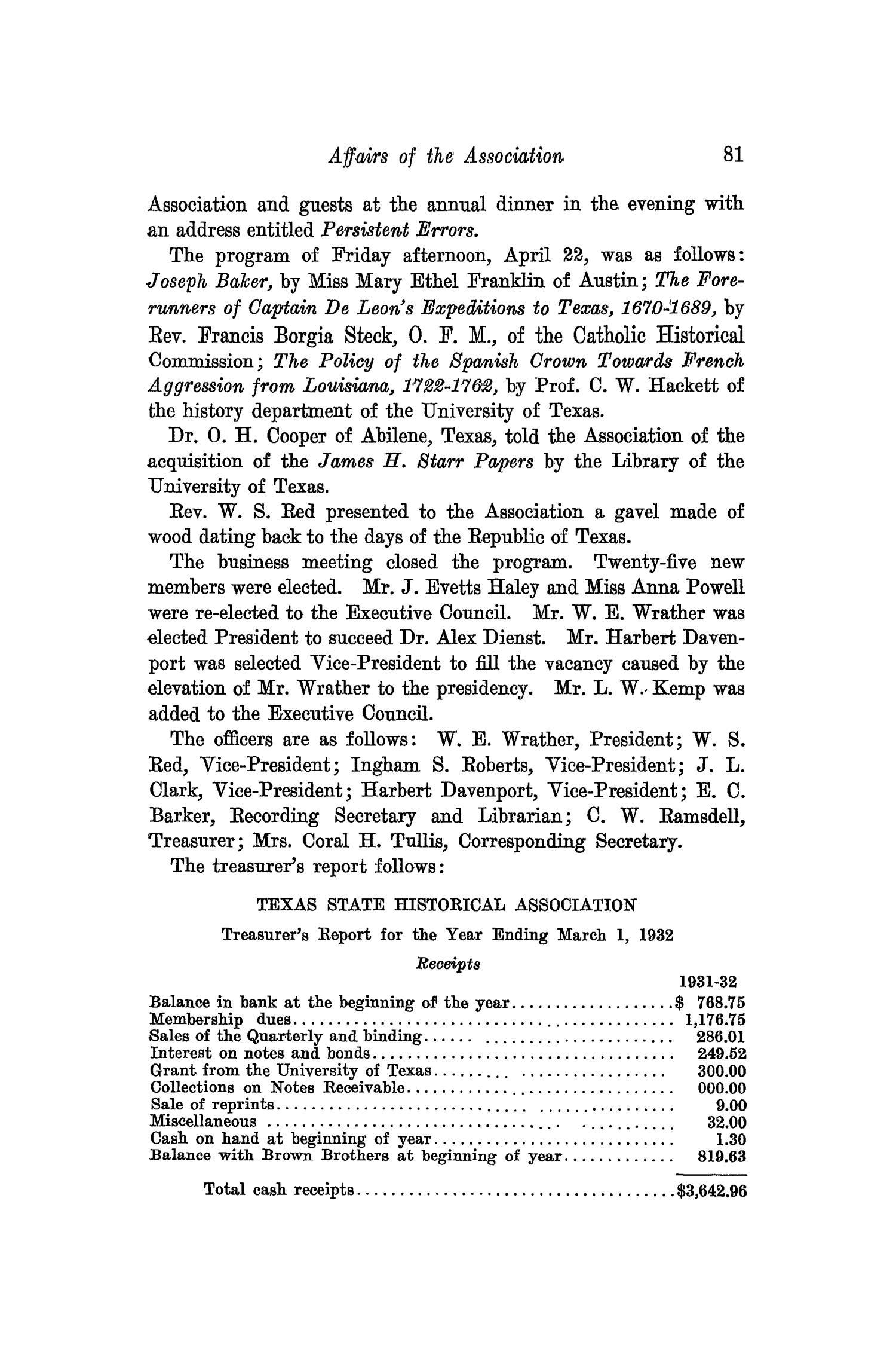 The Southwestern Historical Quarterly, Volume 36, July 1932 - April, 1933
                                                
                                                    81
                                                