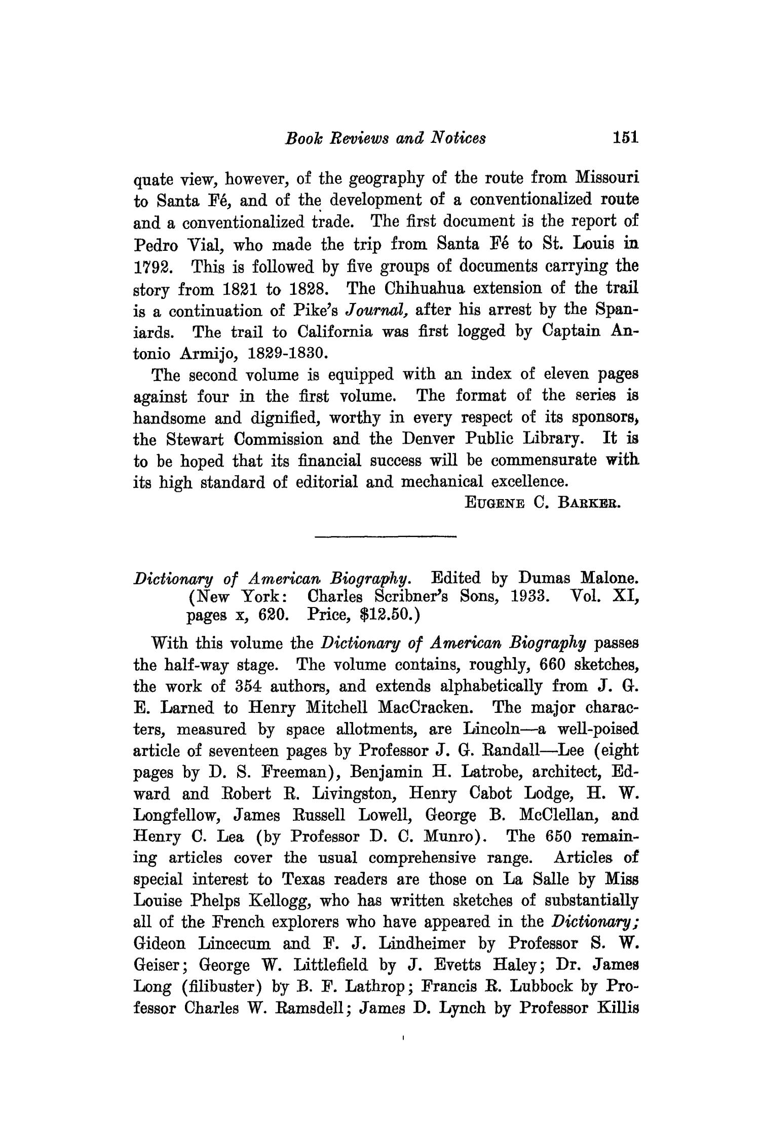The Southwestern Historical Quarterly, Volume 37, July 1933 - April, 1934
                                                
                                                    151
                                                