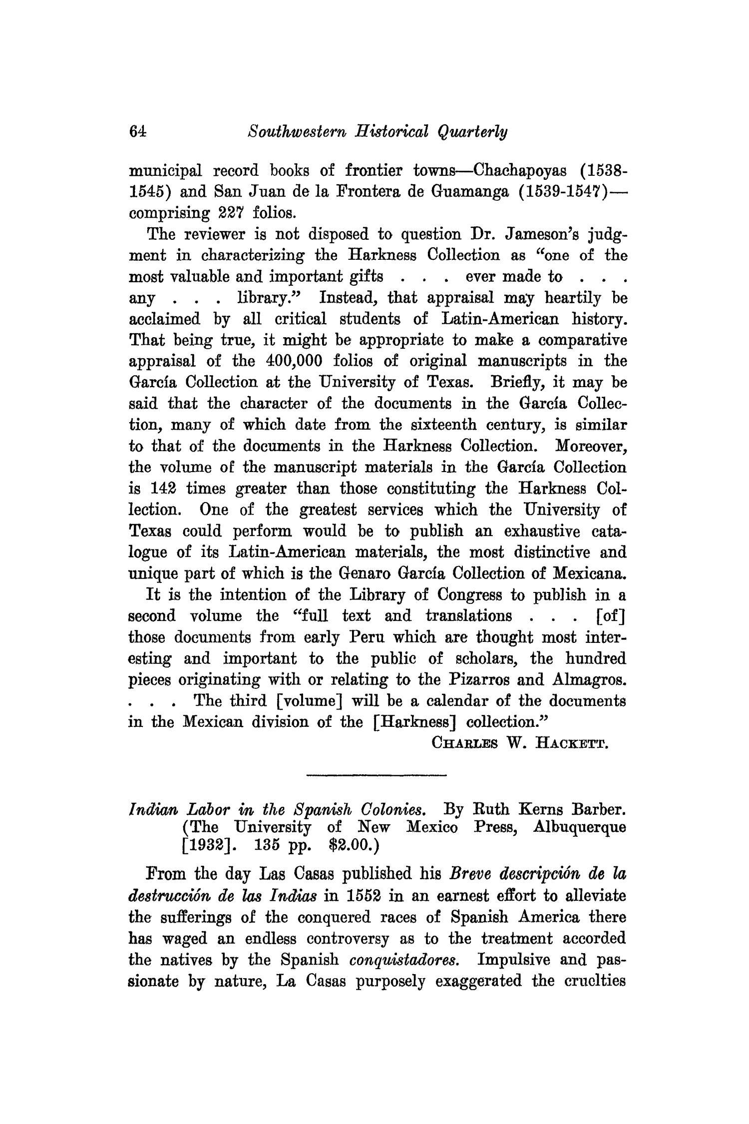 The Southwestern Historical Quarterly, Volume 37, July 1933 - April, 1934
                                                
                                                    64
                                                