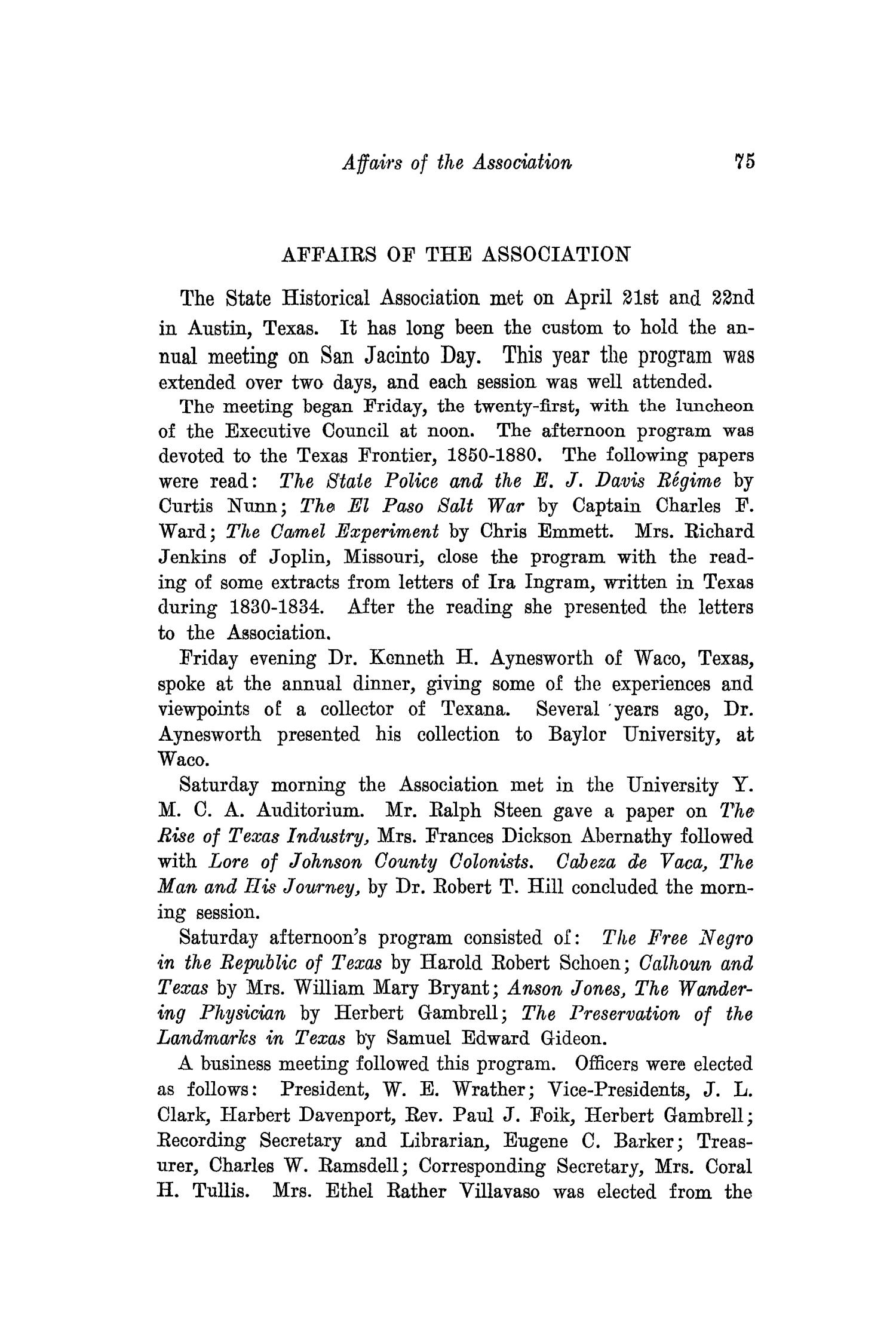 The Southwestern Historical Quarterly, Volume 37, July 1933 - April, 1934
                                                
                                                    75
                                                
