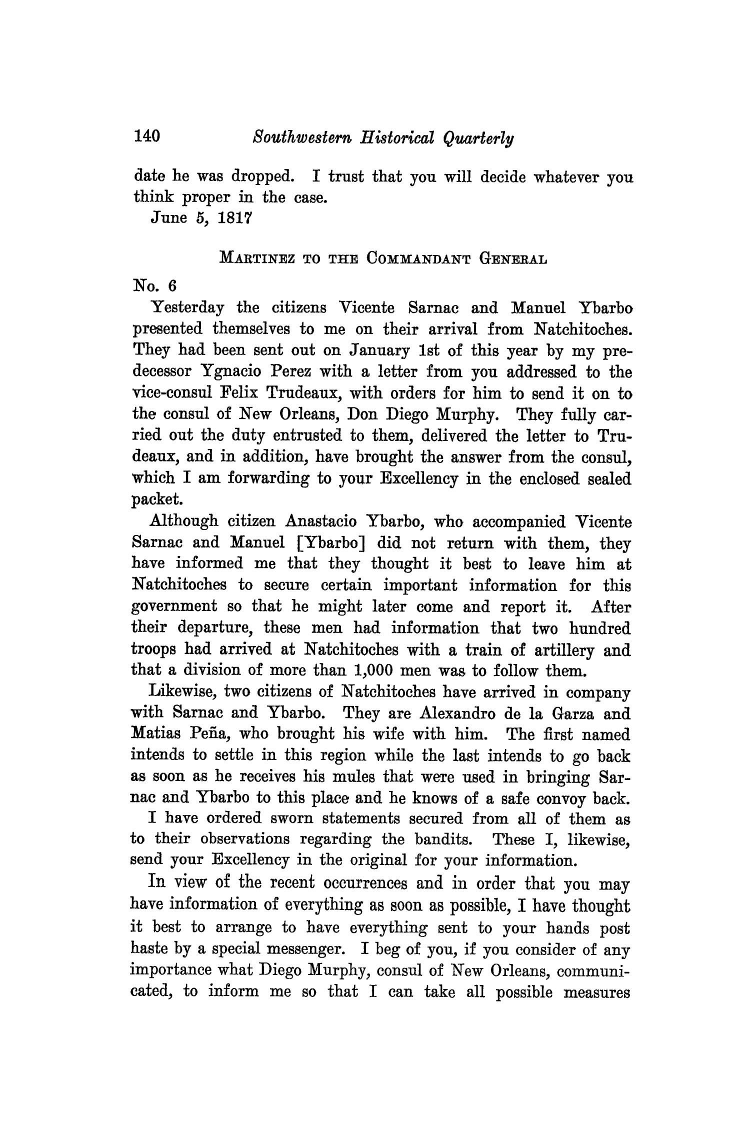 The Southwestern Historical Quarterly, Volume 39, July 1935 - April, 1936
                                                
                                                    140
                                                