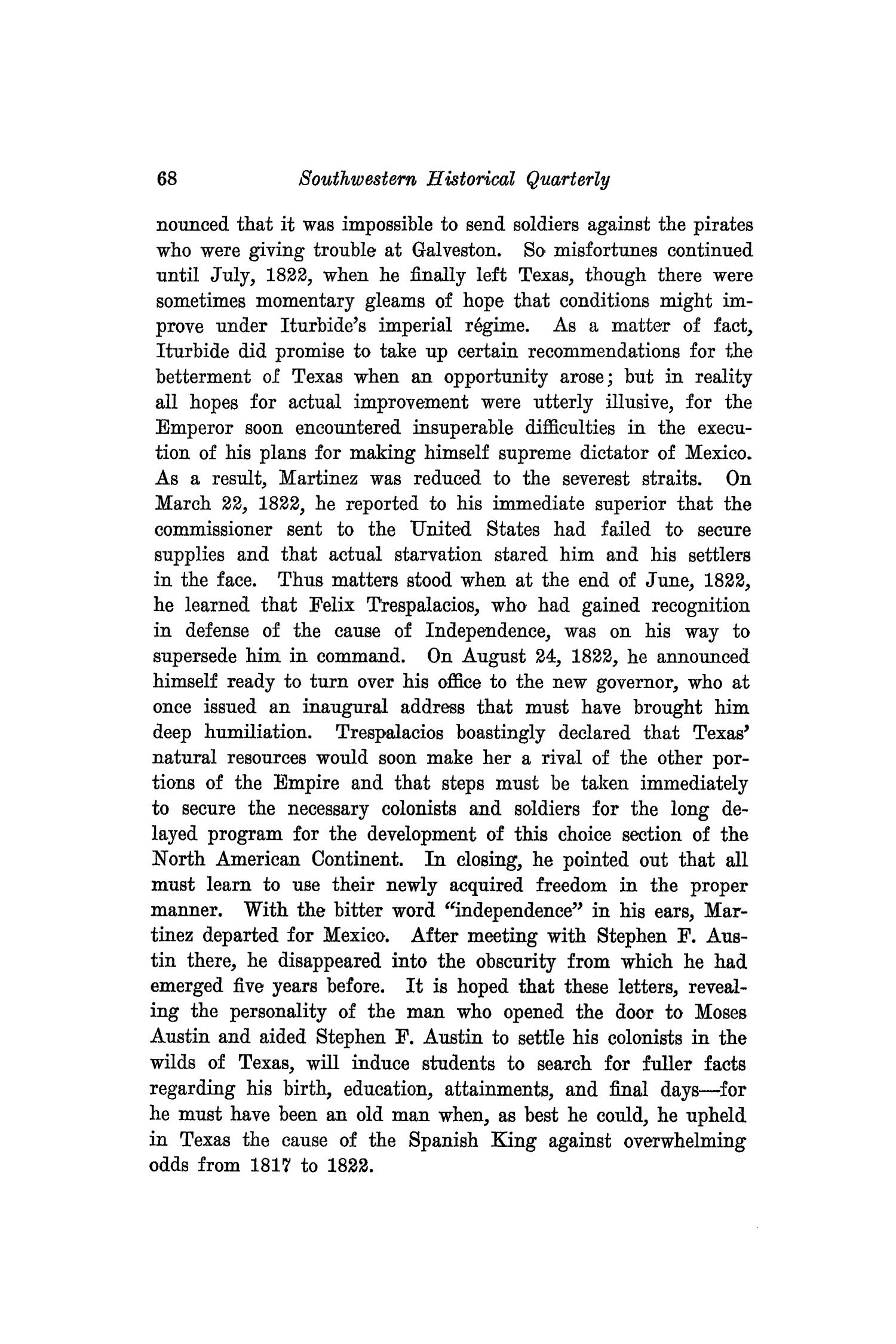 The Southwestern Historical Quarterly, Volume 39, July 1935 - April, 1936
                                                
                                                    68
                                                