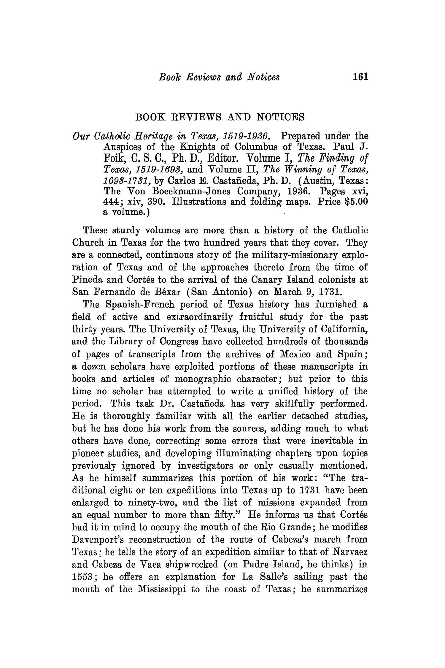 The Southwestern Historical Quarterly, Volume 40, July 1936 - April, 1937
                                                
                                                    161
                                                