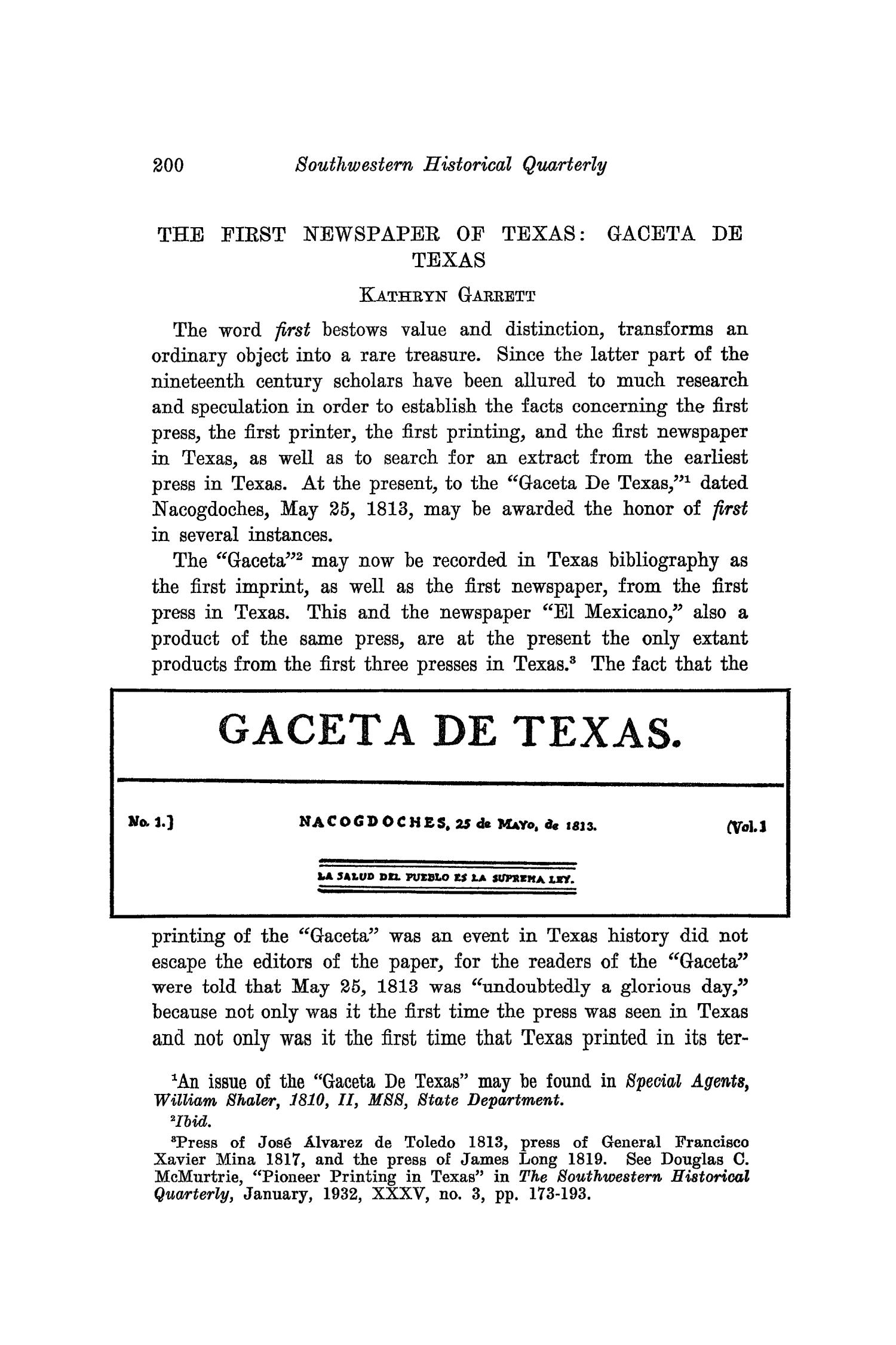 The Southwestern Historical Quarterly, Volume 40, July 1936 - April, 1937
                                                
                                                    200
                                                