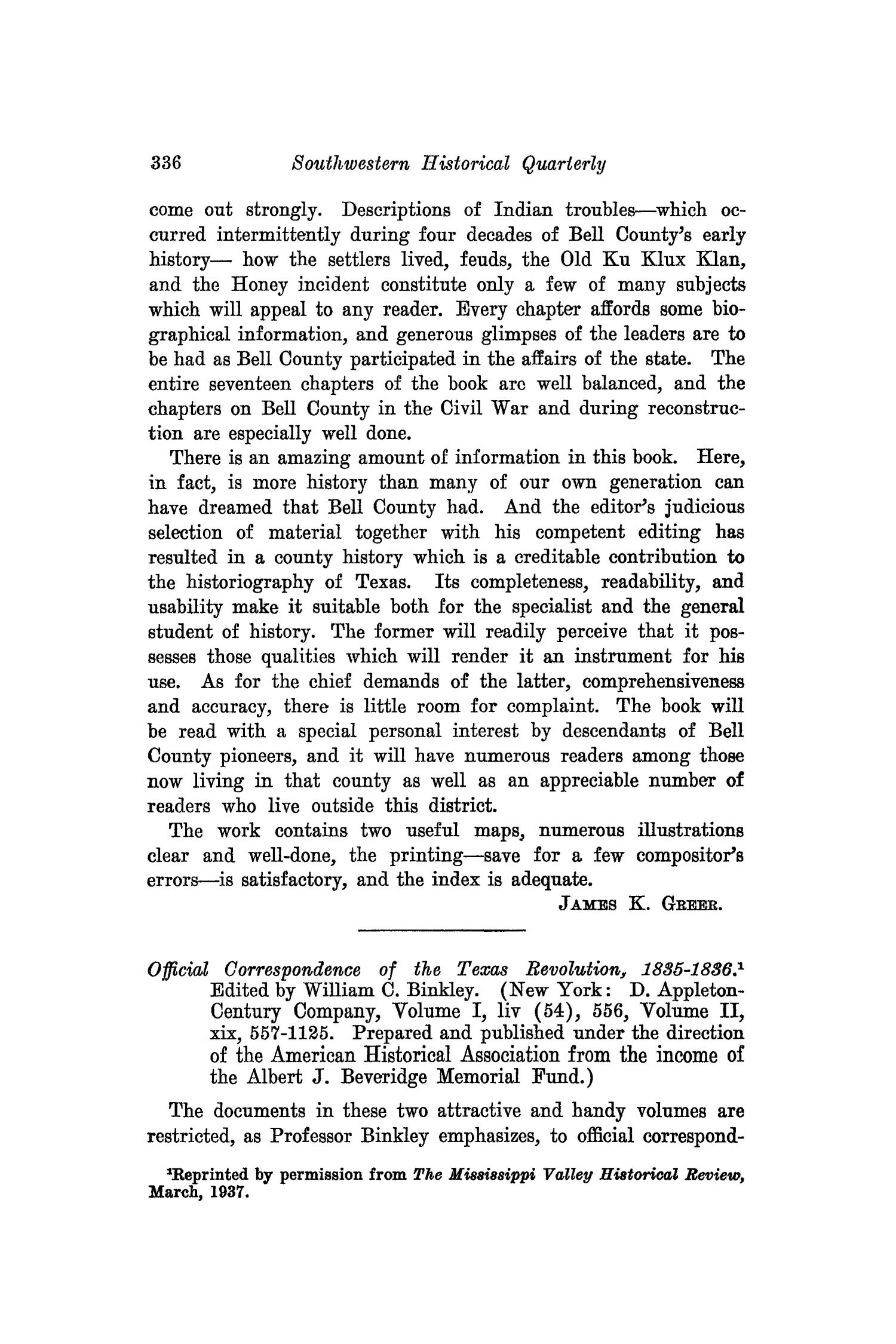 The Southwestern Historical Quarterly, Volume 40, July 1936 - April, 1937
                                                
                                                    336
                                                