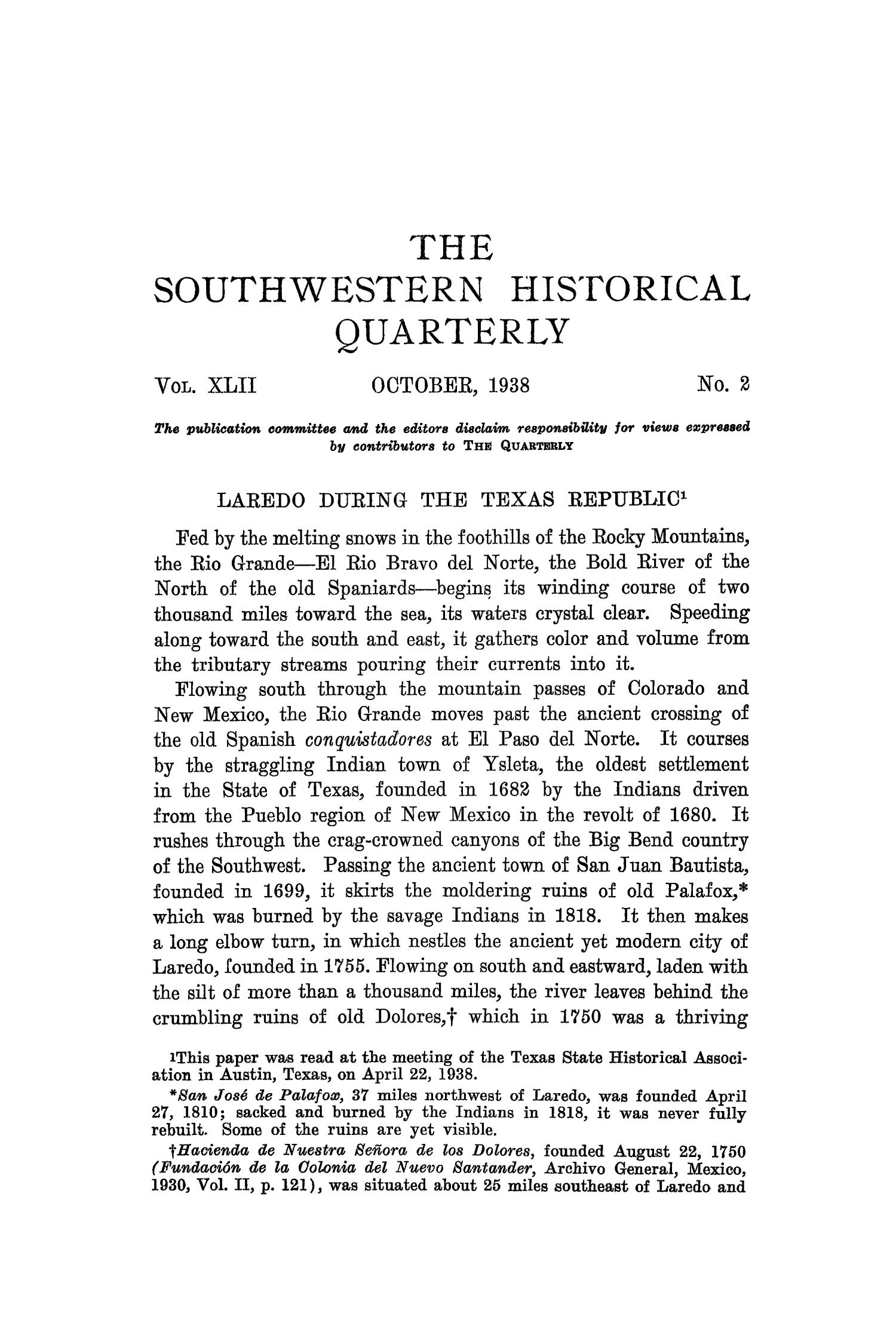 The Southwestern Historical Quarterly, Volume 42, July 1938 - April, 1939
                                                
                                                    83
                                                