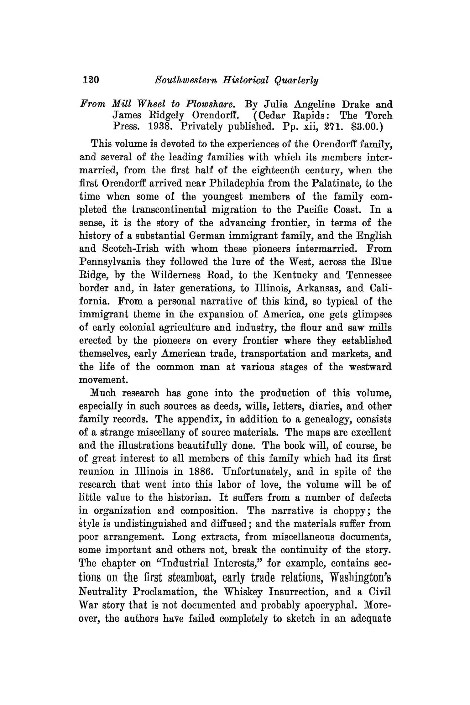 The Southwestern Historical Quarterly, Volume 43, July 1939 - April, 1940
                                                
                                                    120
                                                