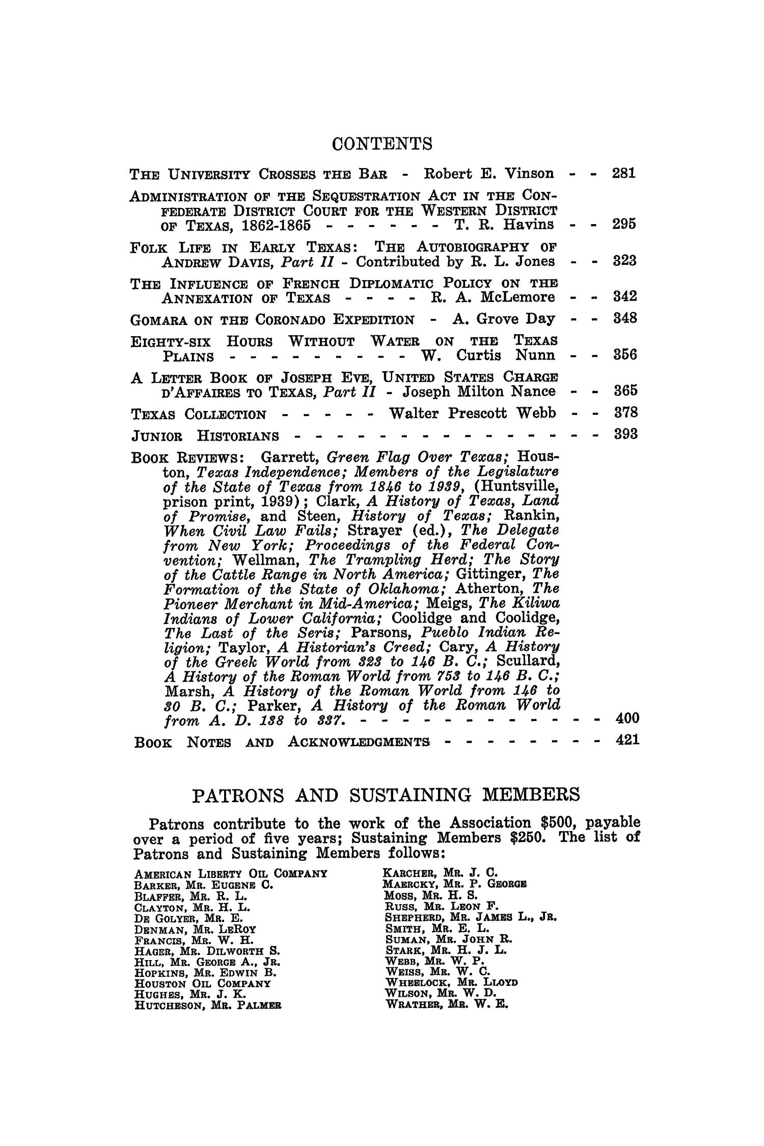 The Southwestern Historical Quarterly, Volume 43, July 1939 - April, 1940
                                                
                                                    None
                                                