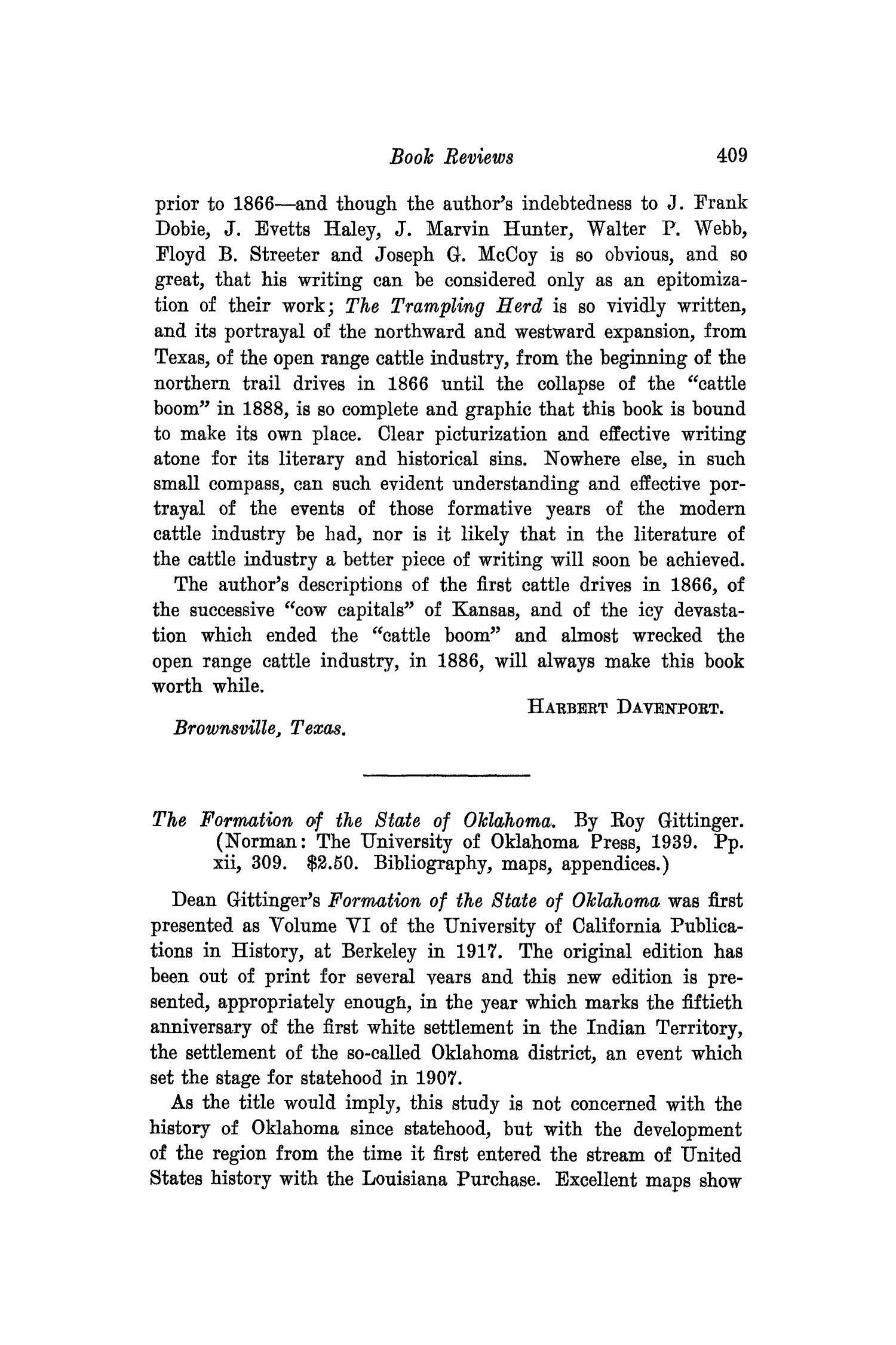 The Southwestern Historical Quarterly, Volume 43, July 1939 - April, 1940
                                                
                                                    409
                                                