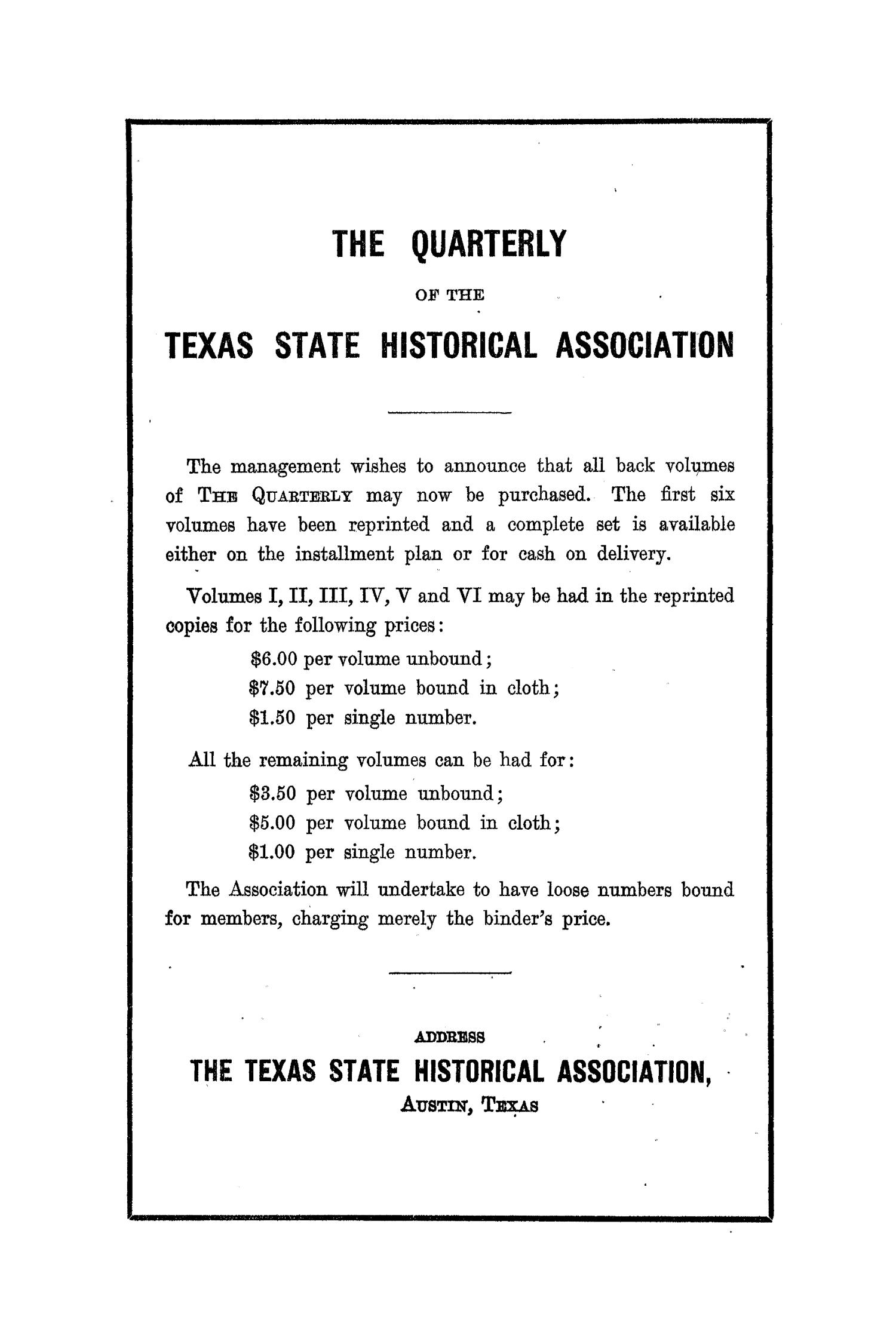 The Southwestern Historical Quarterly, Volume 43, July 1939 - April, 1940
                                                
                                                    None
                                                