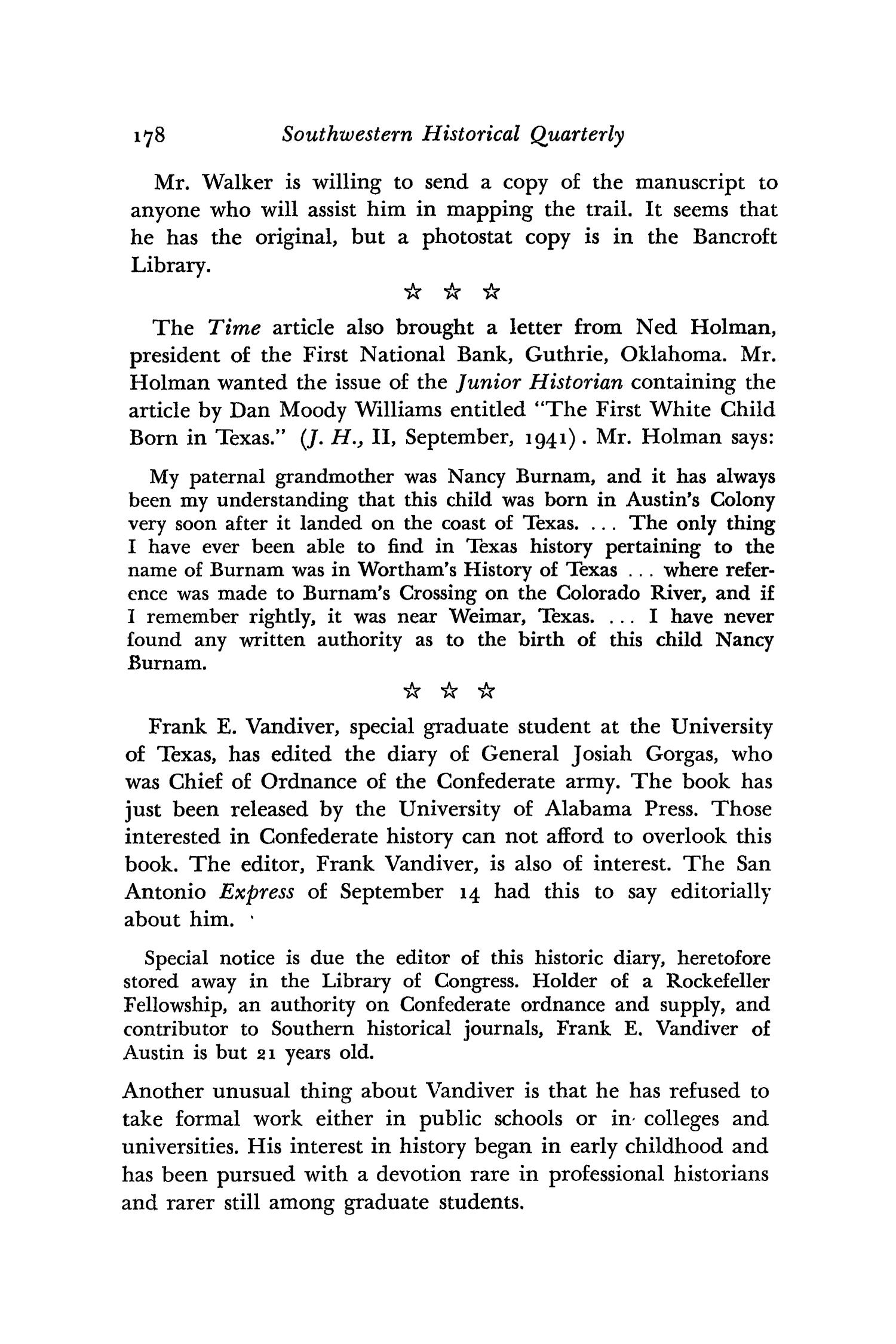 The Southwestern Historical Quarterly, Volume 51, July 1947 - April, 1948
                                                
                                                    178
                                                