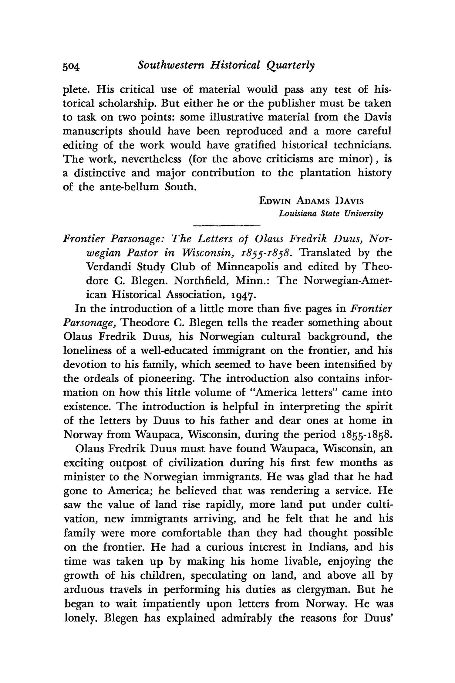 The Southwestern Historical Quarterly, Volume 53, July 1949 - April, 1950
                                                
                                                    504
                                                