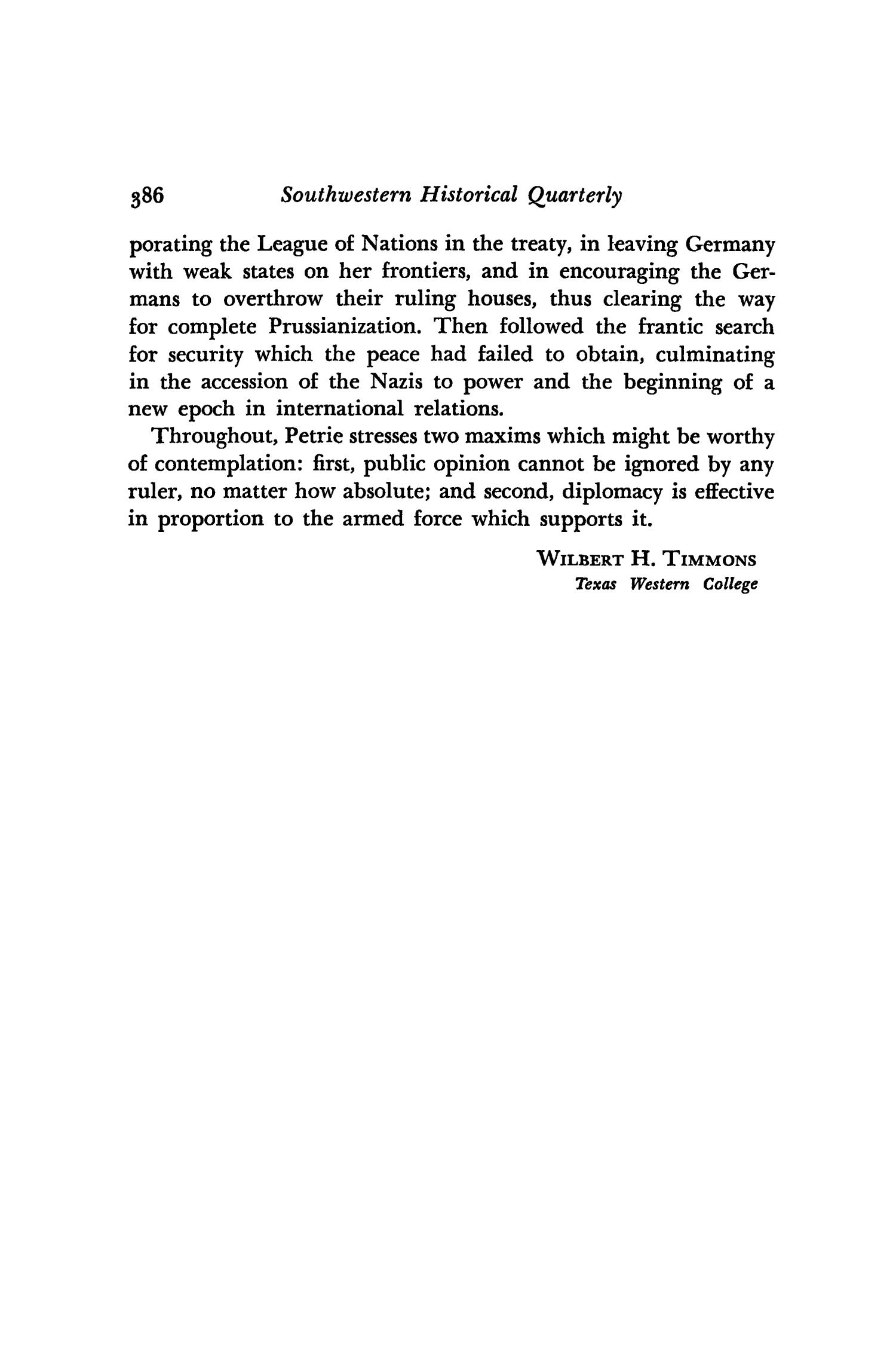 The Southwestern Historical Quarterly, Volume 54, July 1950 - April, 1951
                                                
                                                    386
                                                