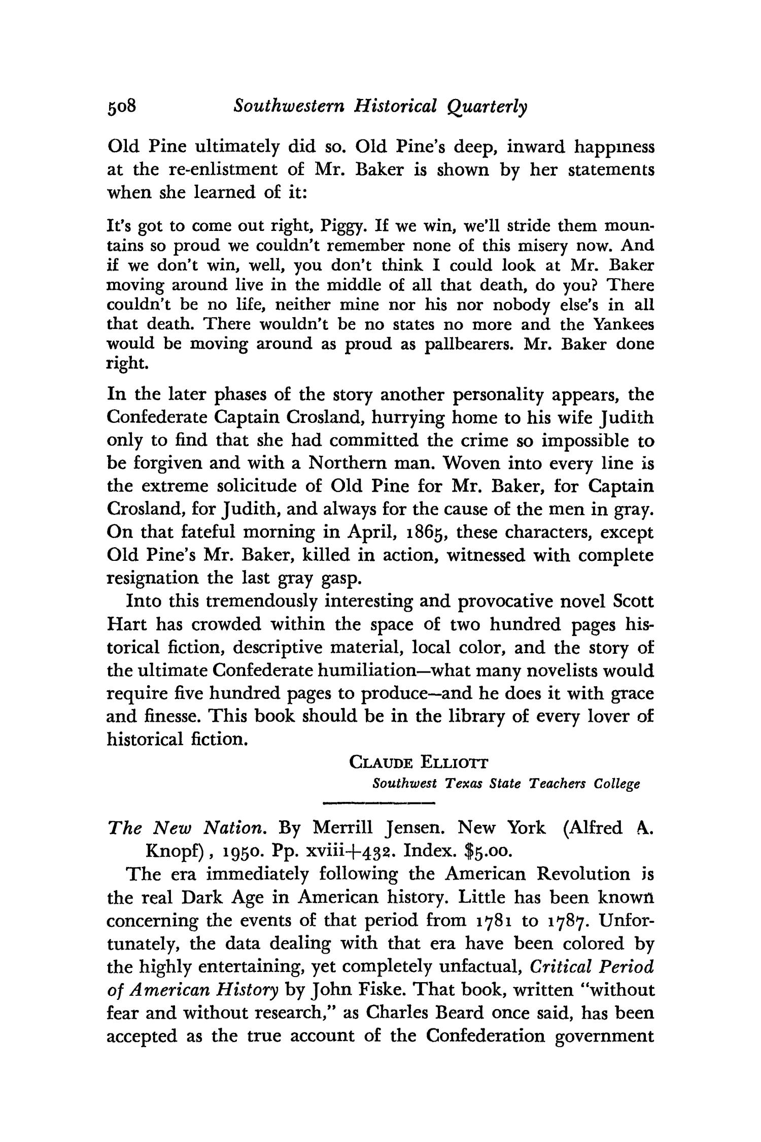 The Southwestern Historical Quarterly, Volume 54, July 1950 - April, 1951
                                                
                                                    508
                                                