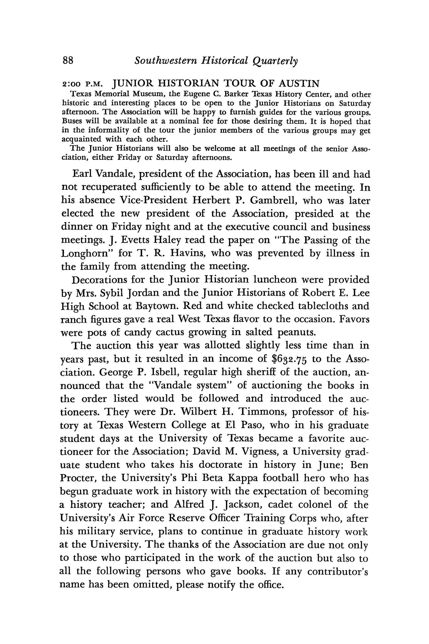 The Southwestern Historical Quarterly, Volume 55, July 1951 - April, 1952
                                                
                                                    88
                                                