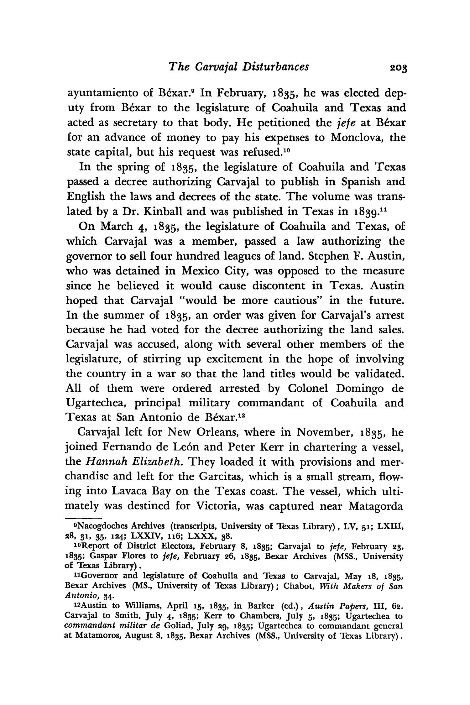 The Southwestern Historical Quarterly, Volume 55, July 1951 - April, 1952
                                                
                                                    203
                                                