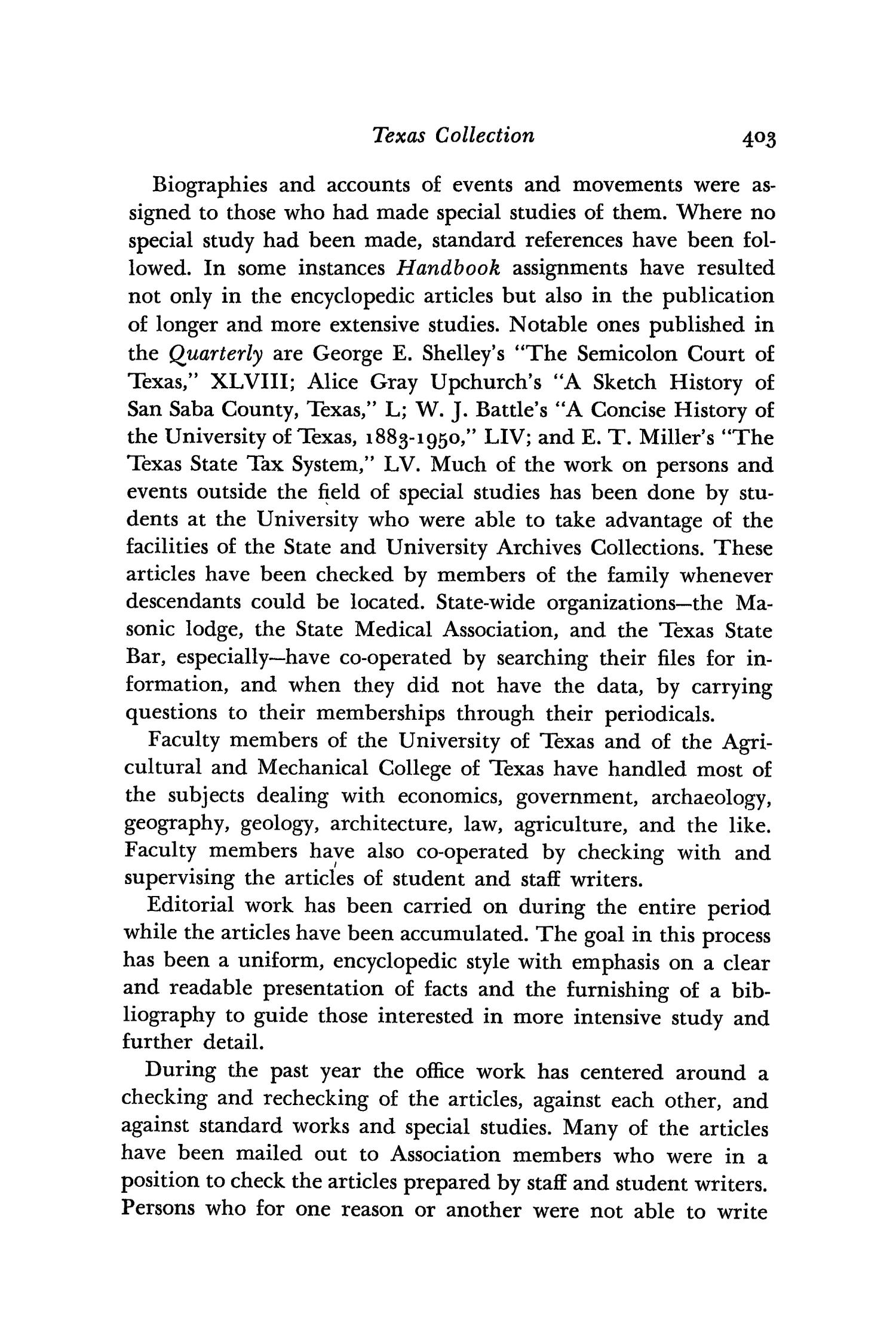 The Southwestern Historical Quarterly, Volume 55, July 1951 - April, 1952
                                                
                                                    403
                                                