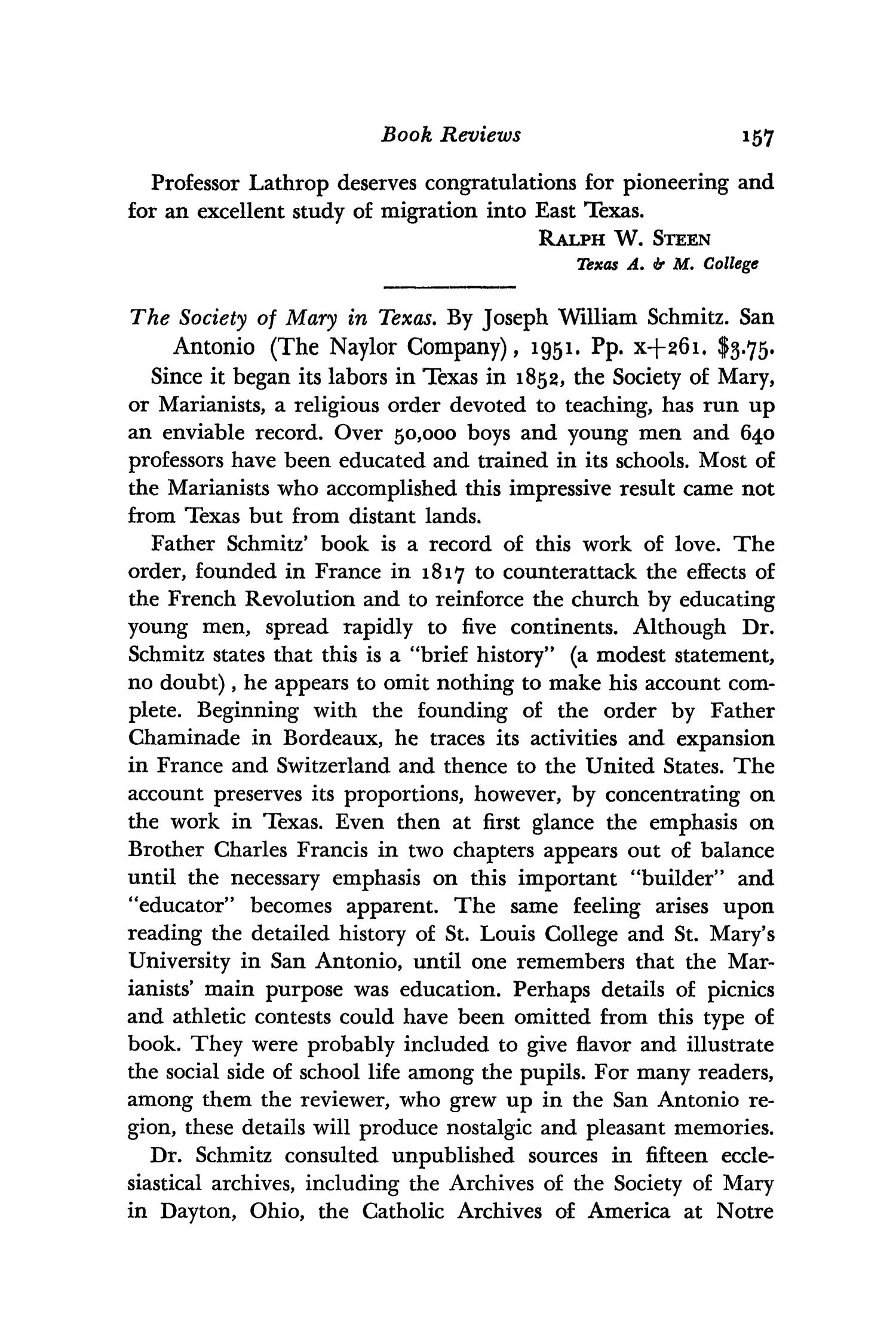 The Southwestern Historical Quarterly, Volume 56, July 1952 - April, 1953
                                                
                                                    157
                                                