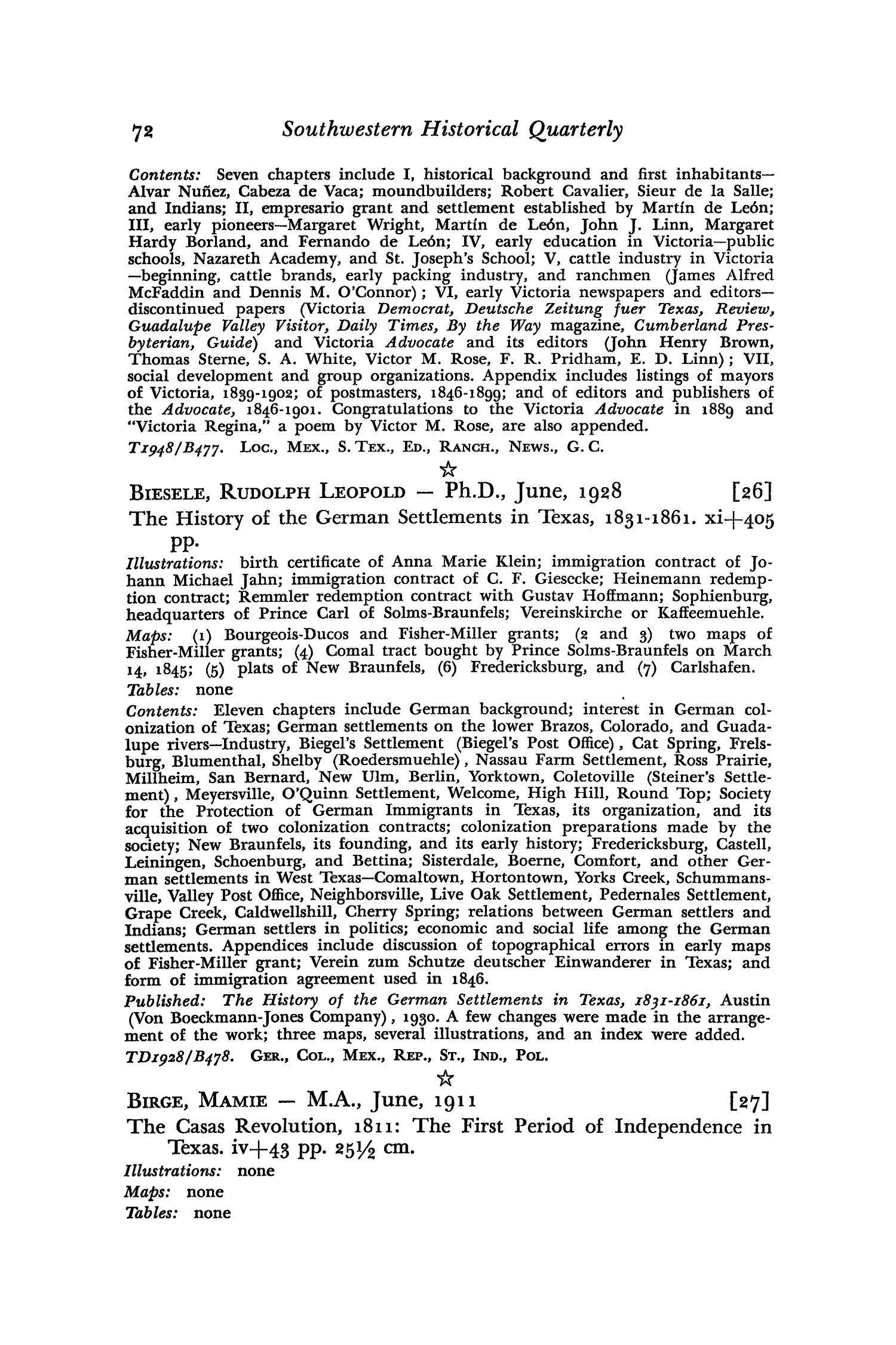 The Southwestern Historical Quarterly, Volume 56, July 1952 - April, 1953
                                                
                                                    72
                                                