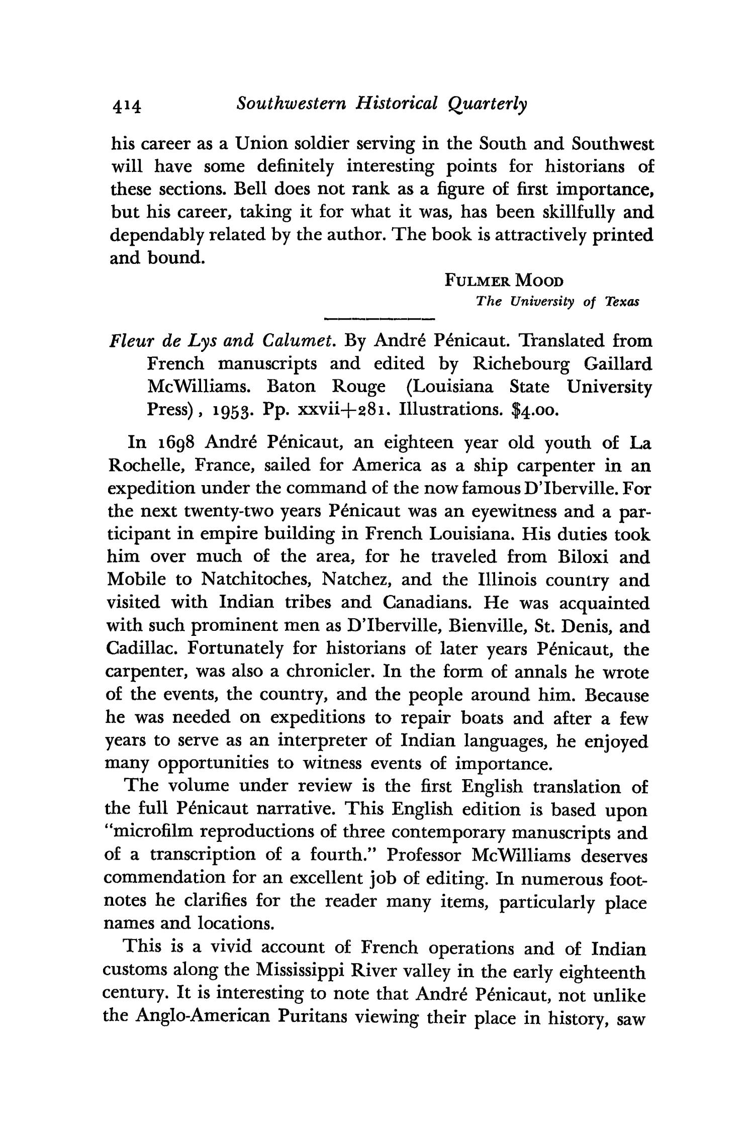 The Southwestern Historical Quarterly, Volume 57, July 1953 - April, 1954
                                                
                                                    414
                                                