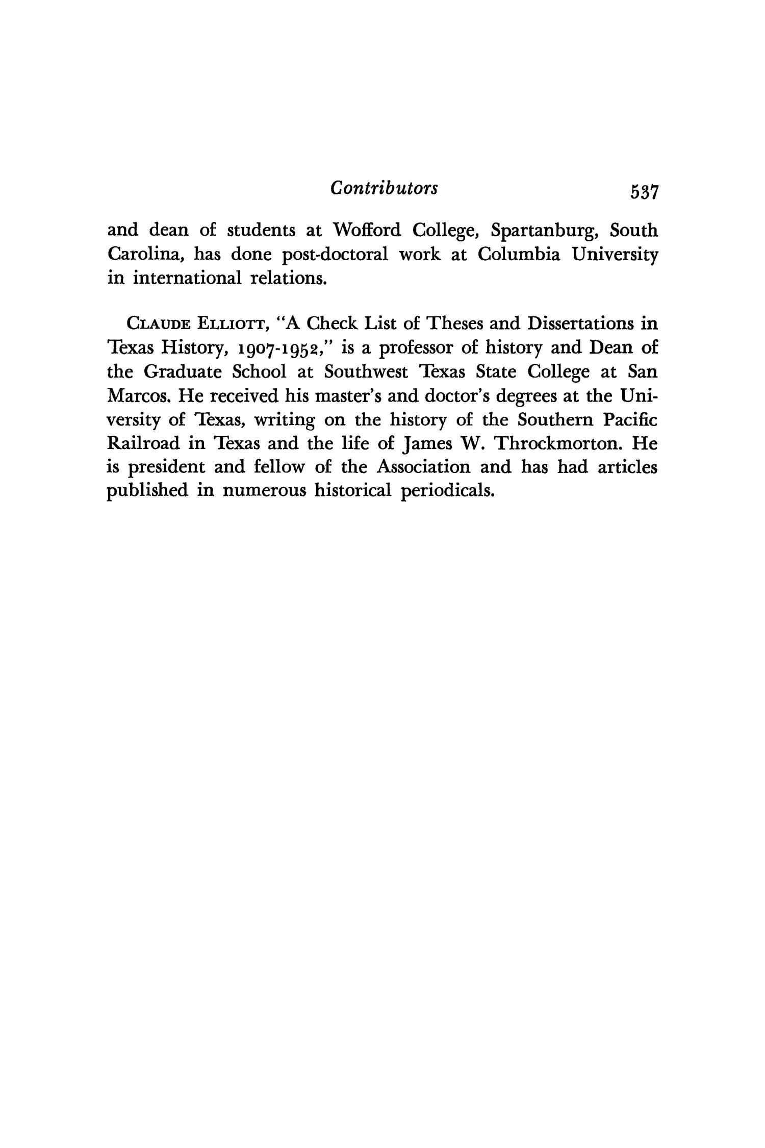 The Southwestern Historical Quarterly, Volume 57, July 1953 - April, 1954
                                                
                                                    537
                                                