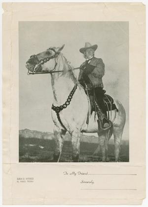 [Photograph of Sam Myres Riding a Horse #1]