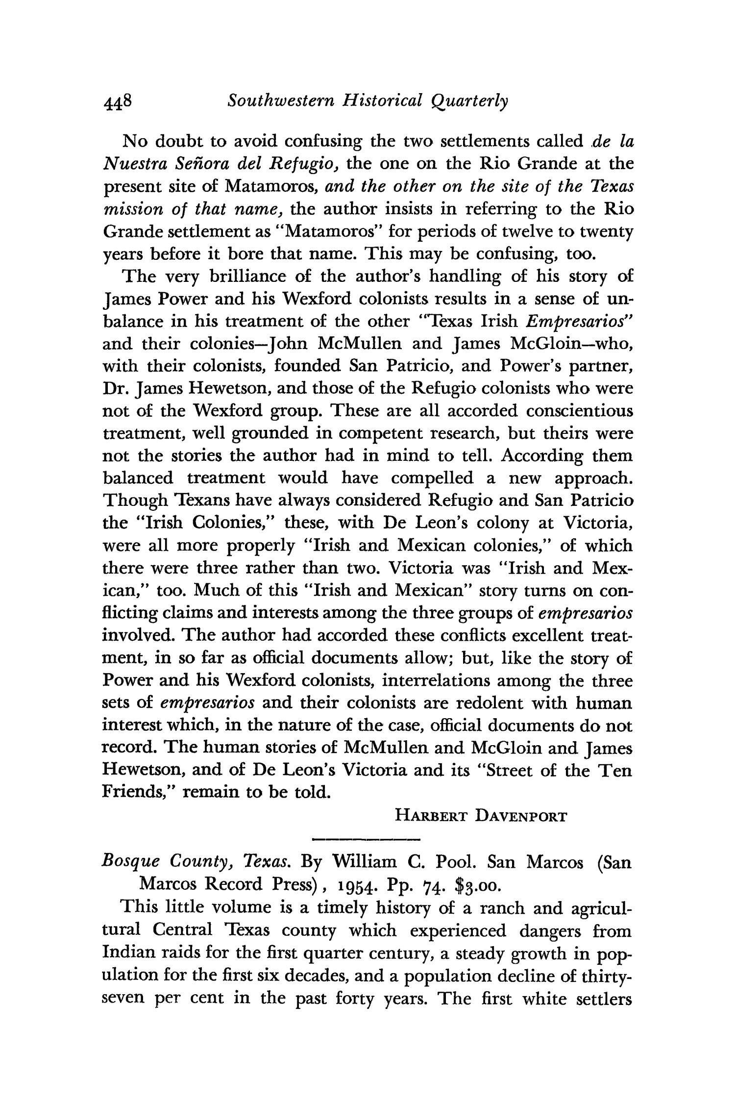 The Southwestern Historical Quarterly, Volume 58, July 1954 - April, 1955
                                                
                                                    448
                                                