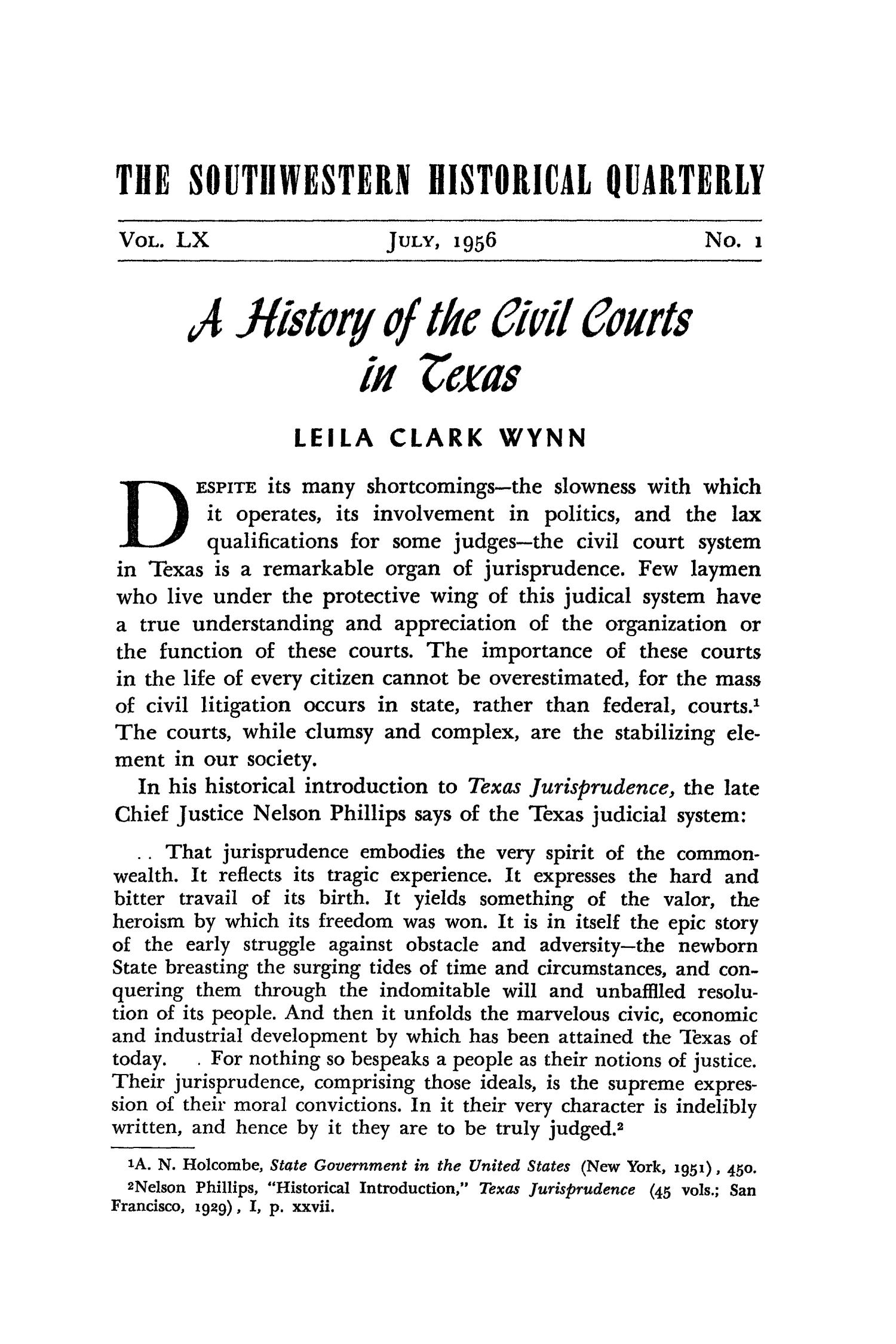 The Southwestern Historical Quarterly, Volume 60, July 1956 - April, 1957
                                                
                                                    1
                                                