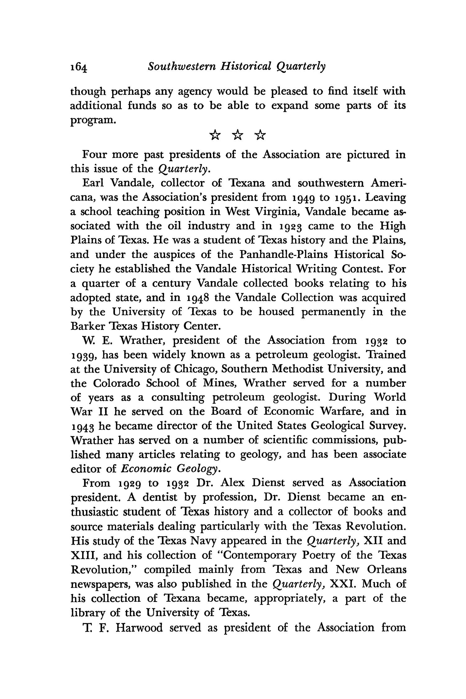 The Southwestern Historical Quarterly, Volume 60, July 1956 - April, 1957
                                                
                                                    164
                                                