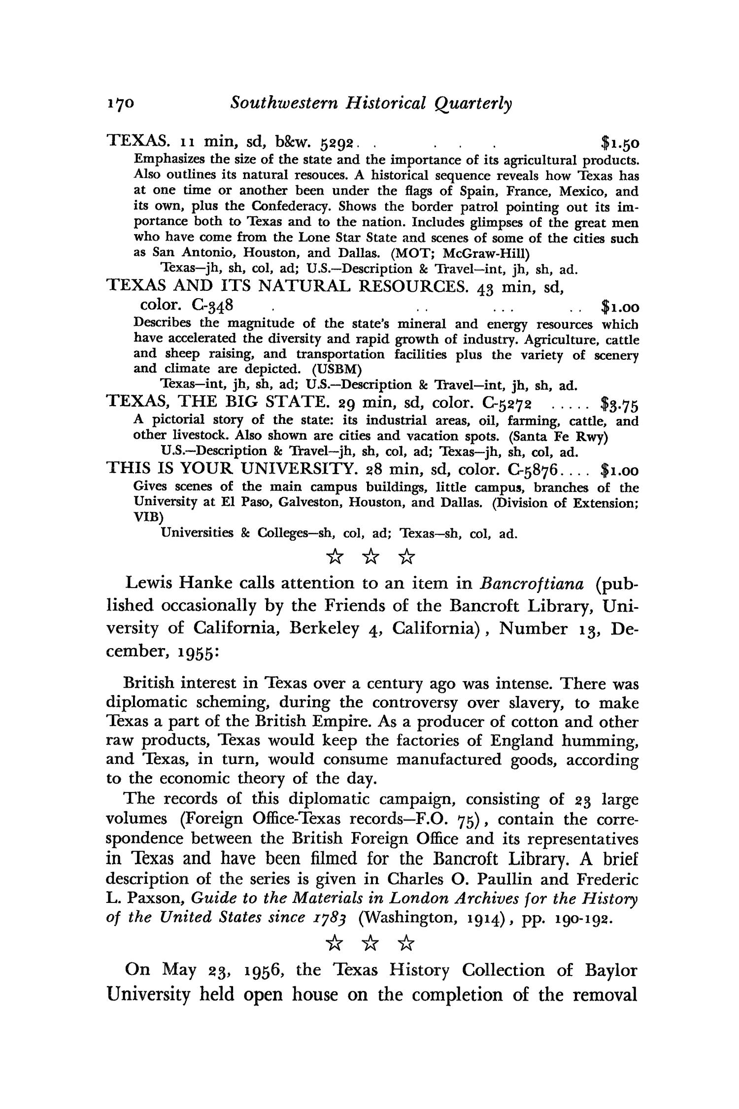 The Southwestern Historical Quarterly, Volume 60, July 1956 - April, 1957
                                                
                                                    170
                                                
