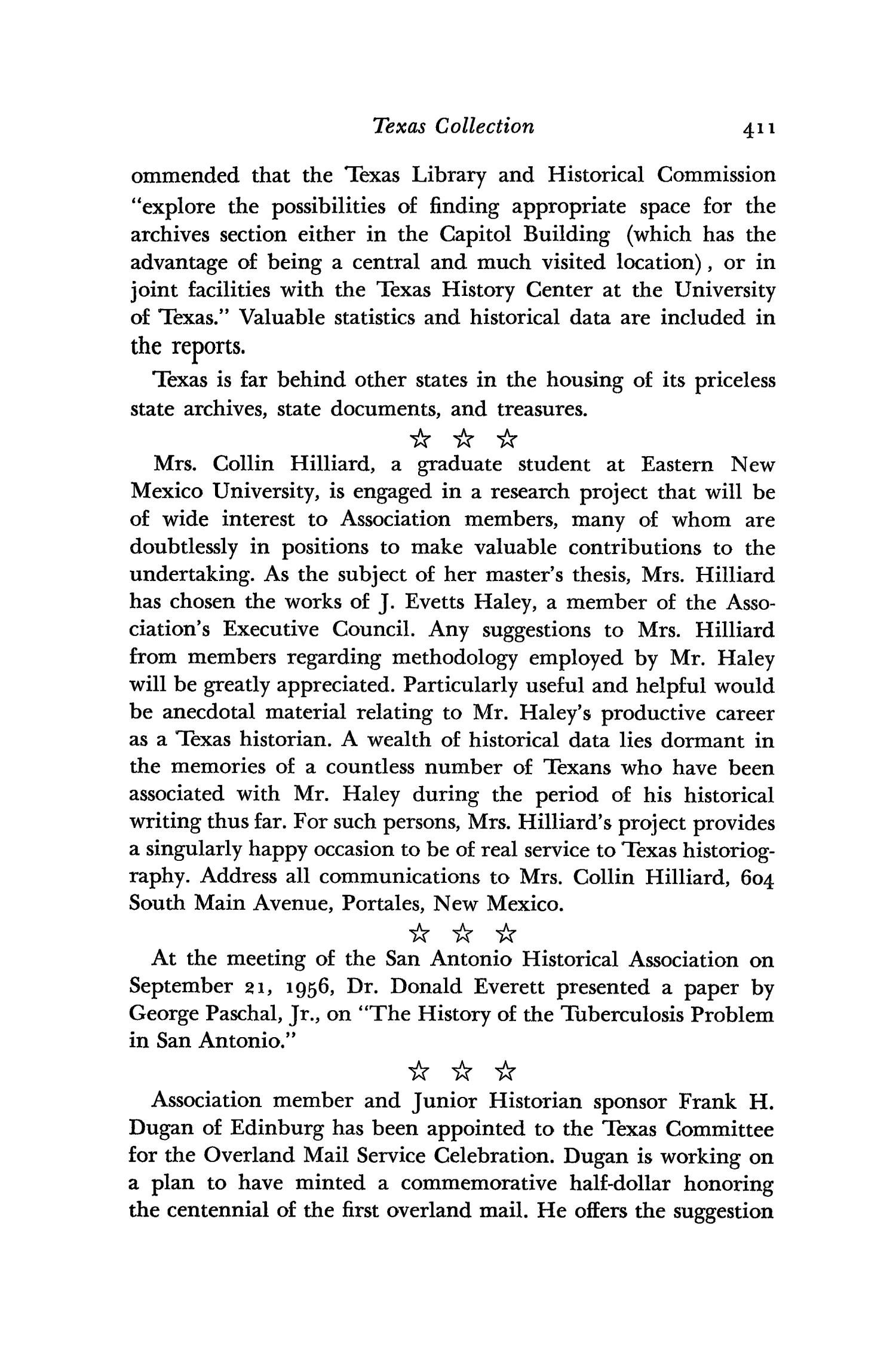 The Southwestern Historical Quarterly, Volume 60, July 1956 - April, 1957
                                                
                                                    411
                                                