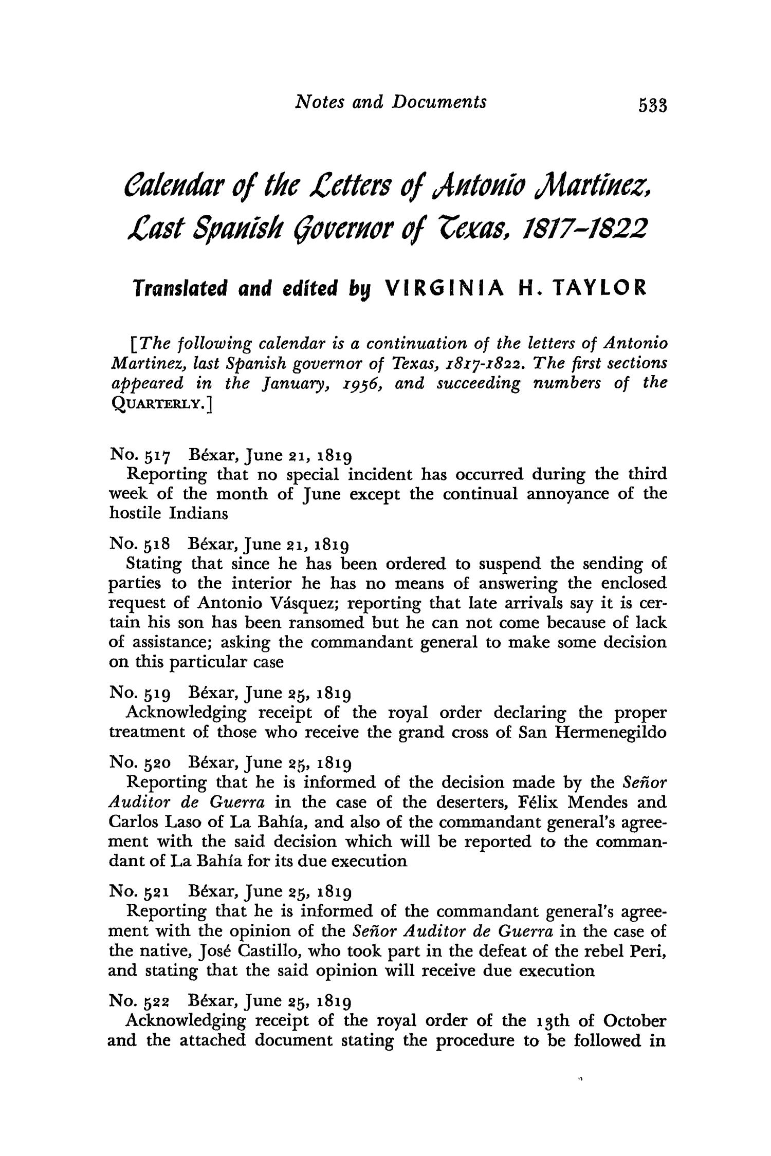 The Southwestern Historical Quarterly, Volume 60, July 1956 - April, 1957
                                                
                                                    533
                                                
