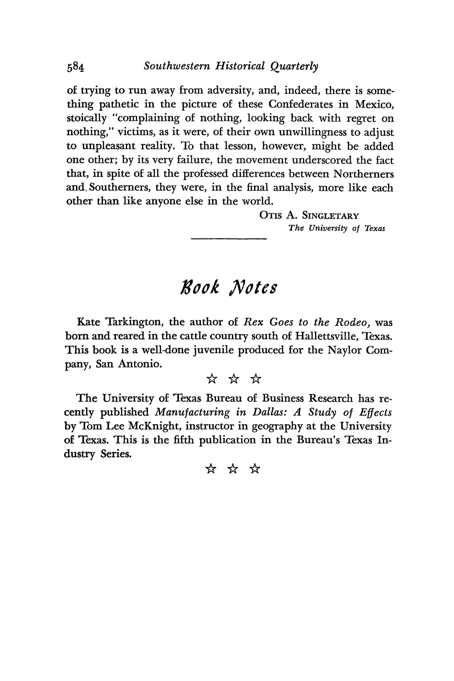 The Southwestern Historical Quarterly, Volume 60, July 1956 - April, 1957
                                                
                                                    584
                                                