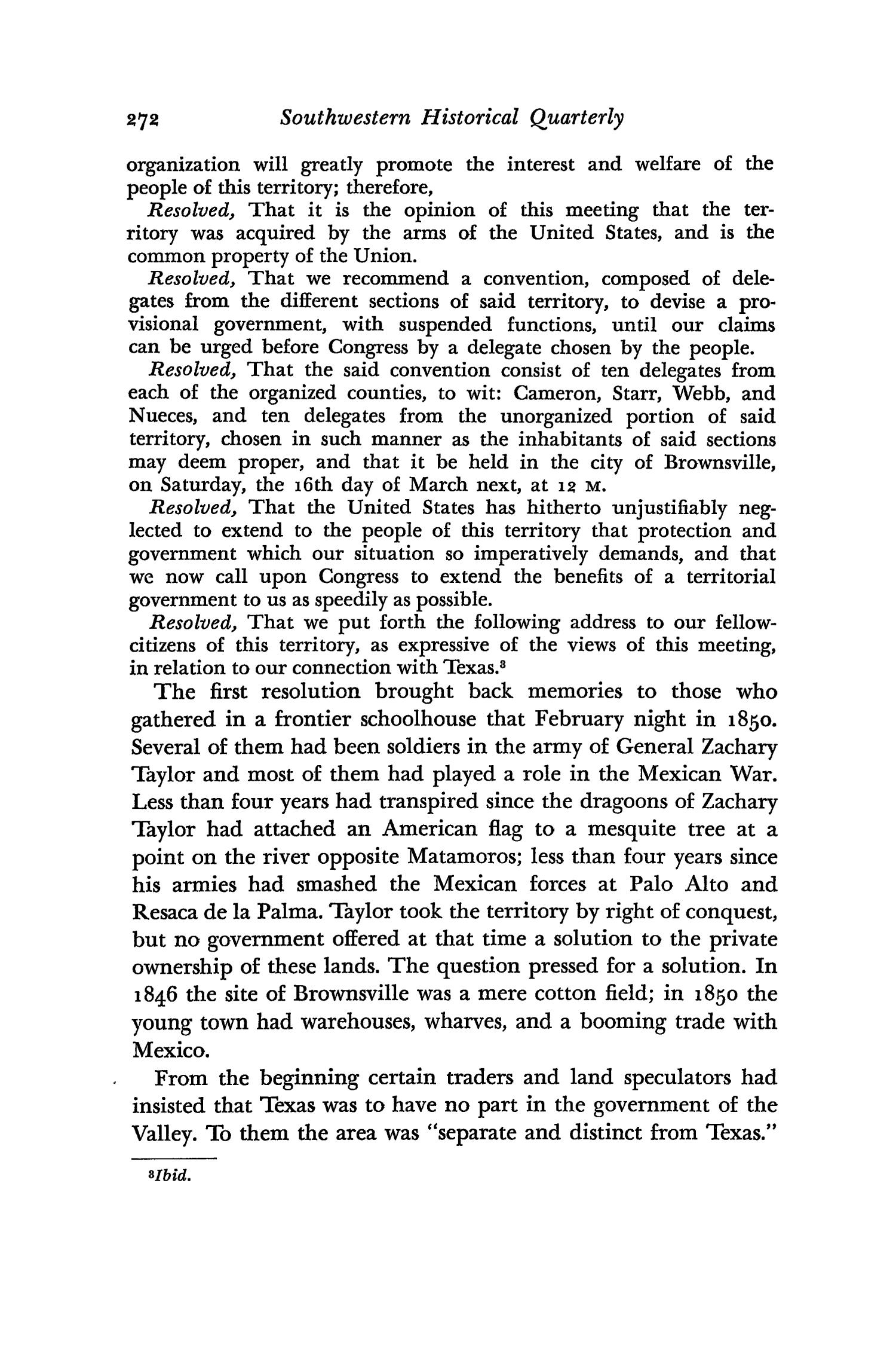 The Southwestern Historical Quarterly, Volume 61, July 1957 - April, 1958
                                                
                                                    272
                                                