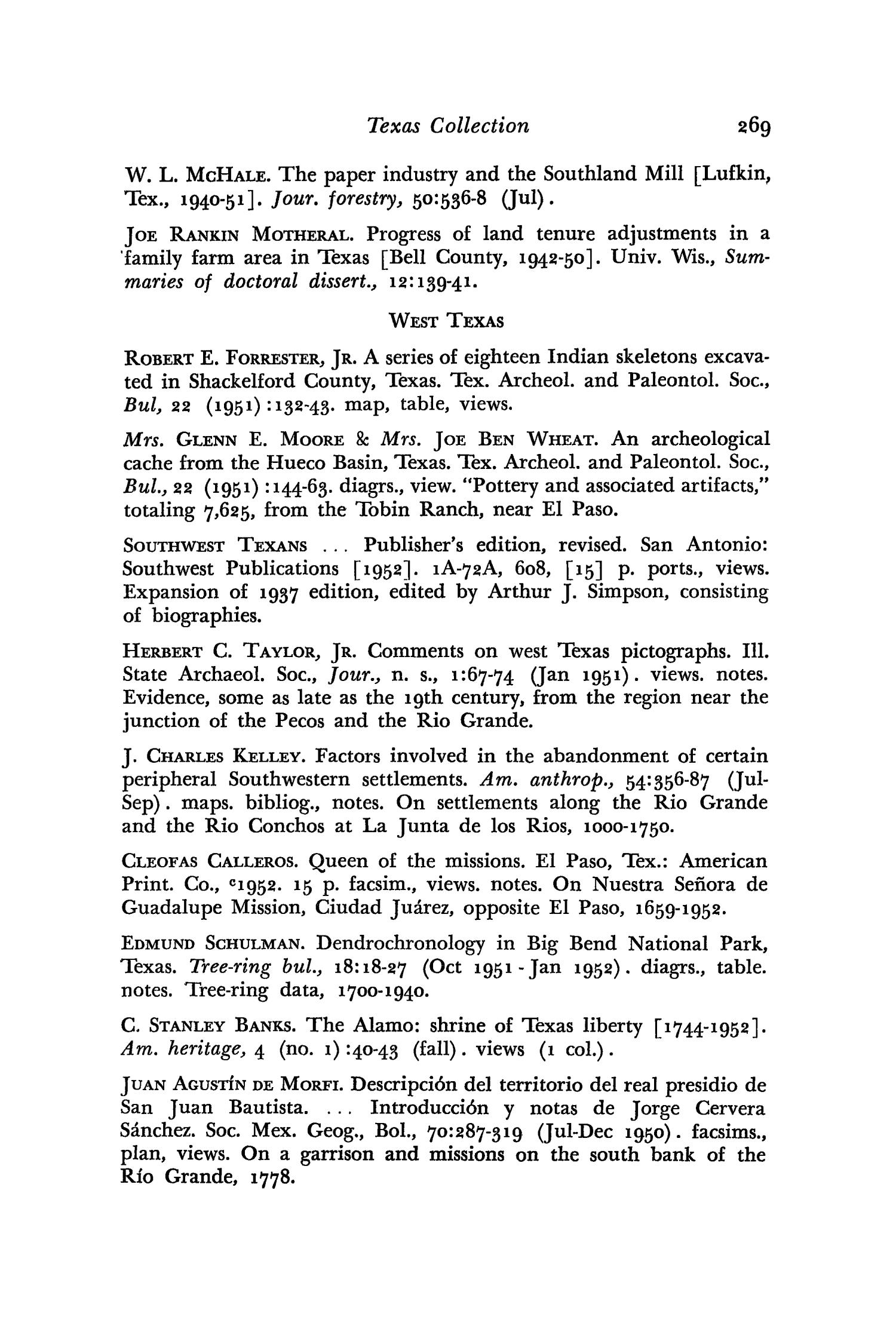 The Southwestern Historical Quarterly, Volume 62, July 1958 - April, 1959
                                                
                                                    269
                                                