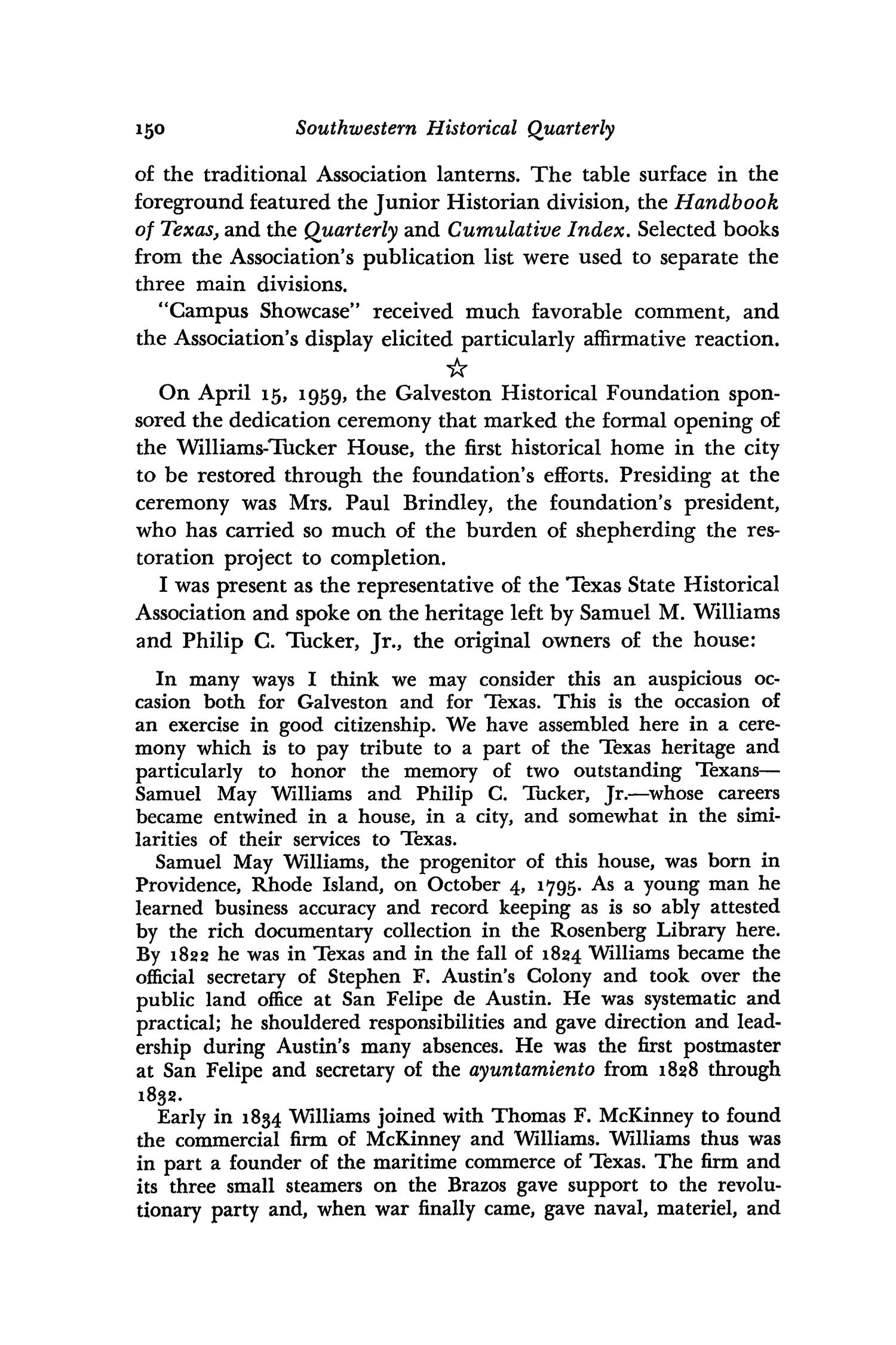 The Southwestern Historical Quarterly, Volume 63, July 1959 - April, 1960
                                                
                                                    150
                                                