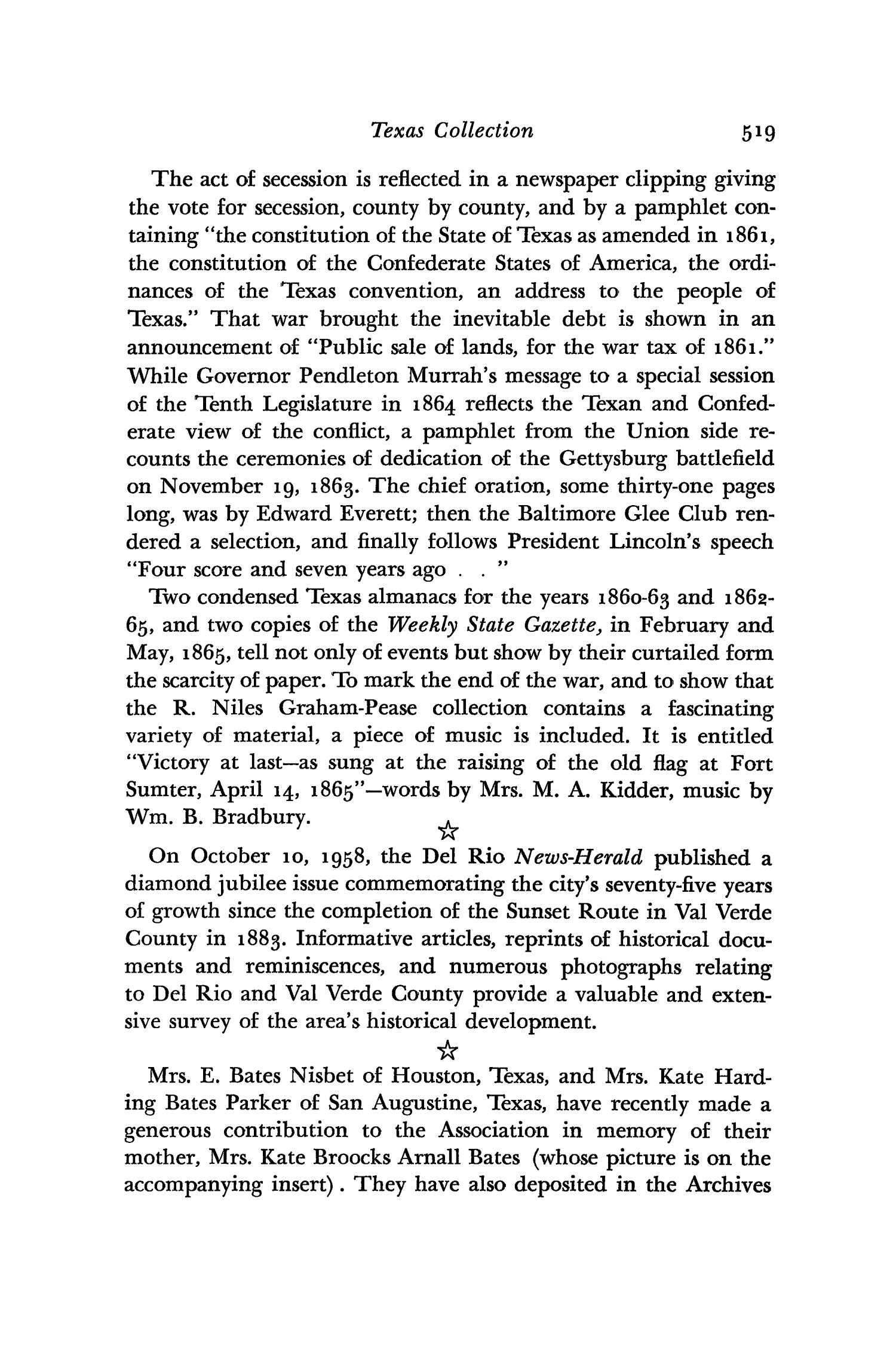 The Southwestern Historical Quarterly, Volume 64, July 1960 - April, 1961
                                                
                                                    519
                                                