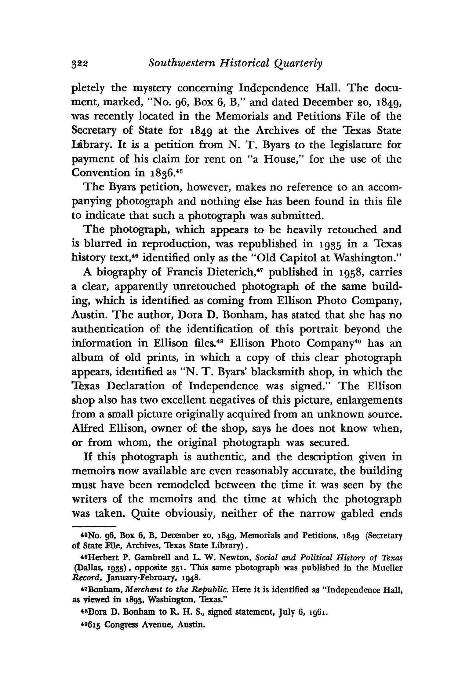 The Southwestern Historical Quarterly, Volume 65, July 1961 - April, 1962
                                                
                                                    322
                                                
