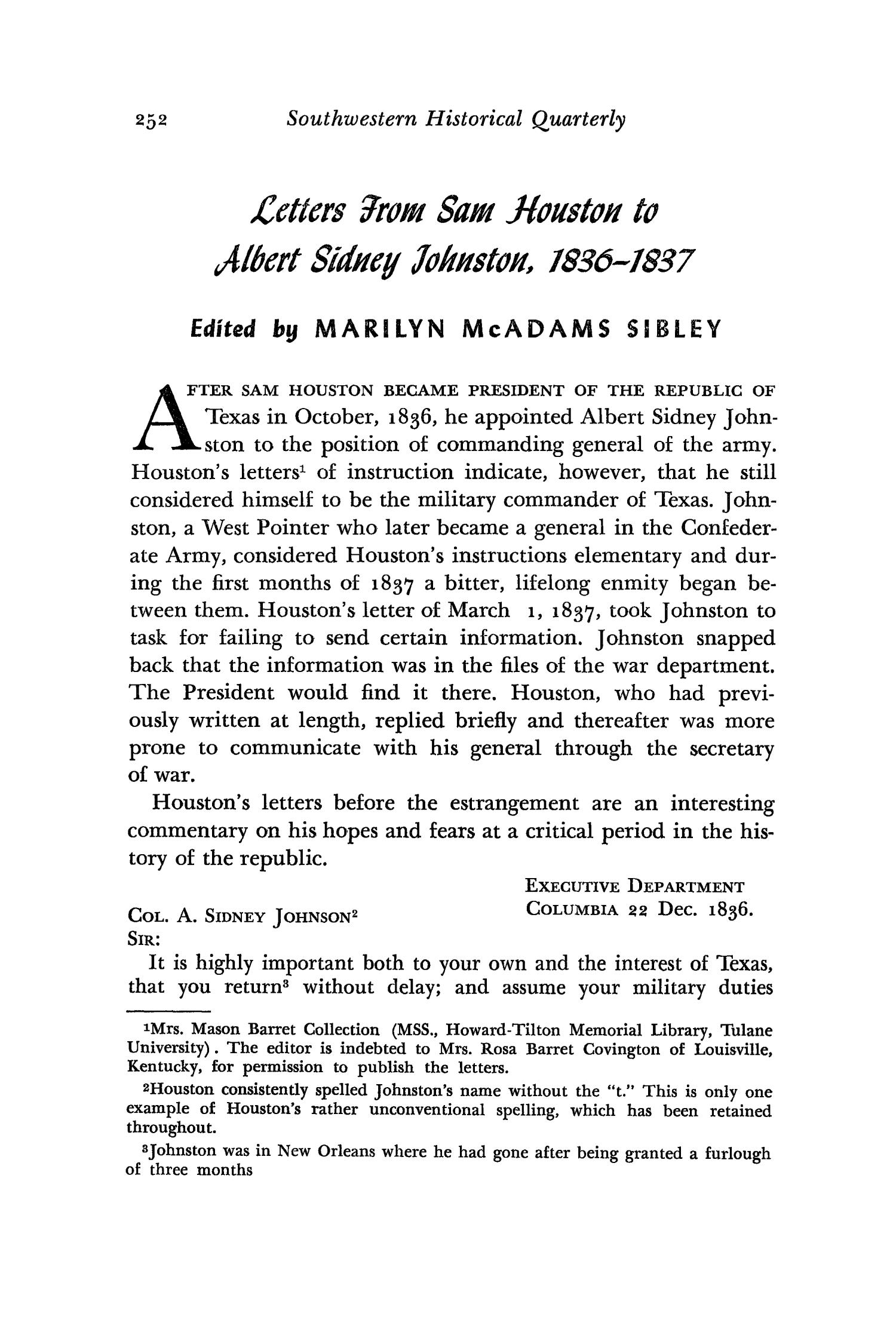 The Southwestern Historical Quarterly, Volume 66, July 1962 - April, 1963
                                                
                                                    252
                                                