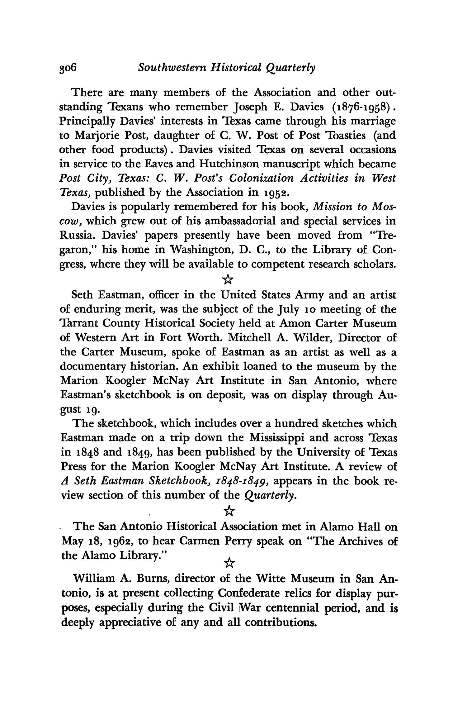 The Southwestern Historical Quarterly, Volume 66, July 1962 - April, 1963
                                                
                                                    306
                                                